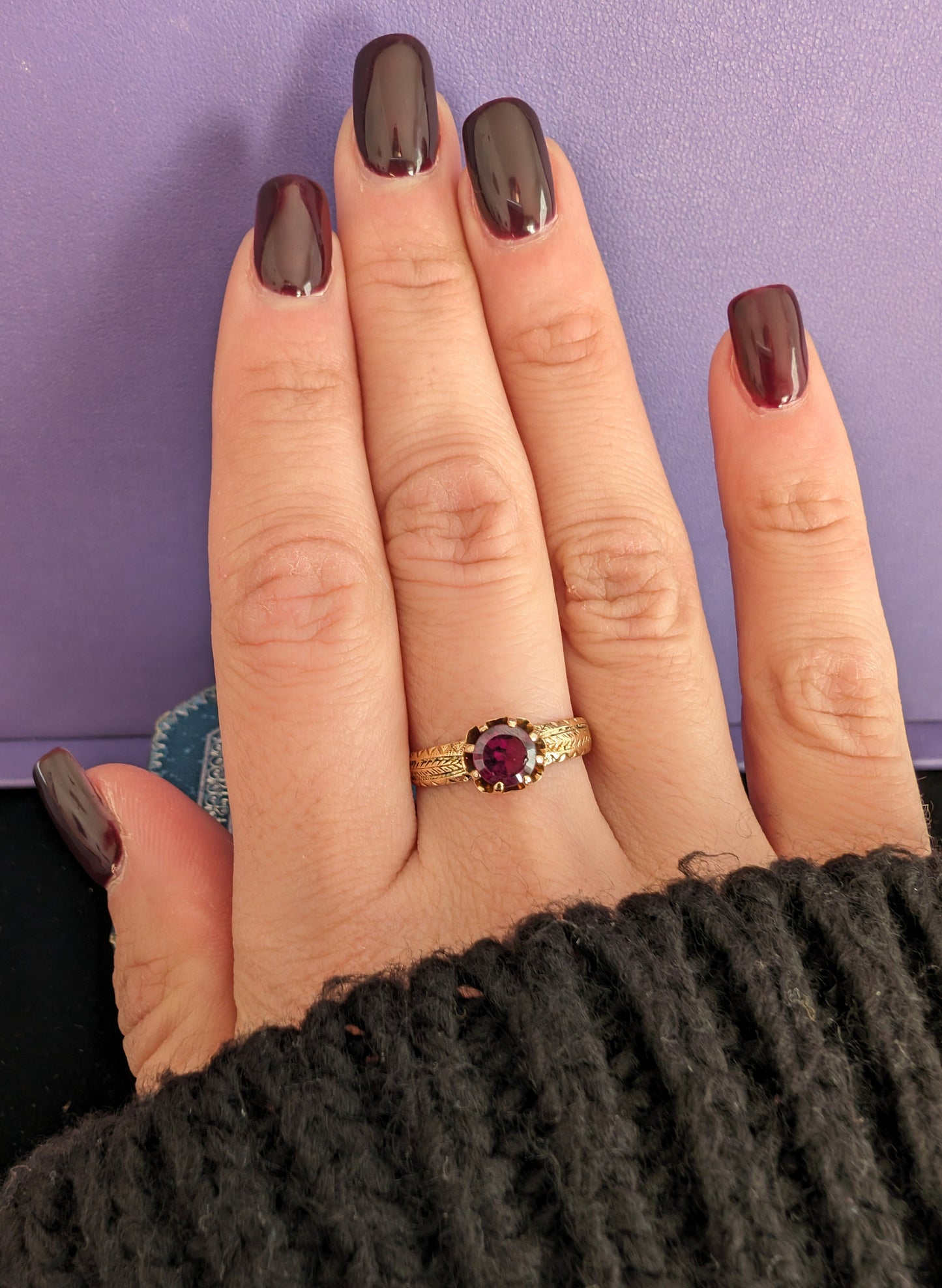 Antique French 18K Gold Crystal Ring: Victorian Napoleon III Era