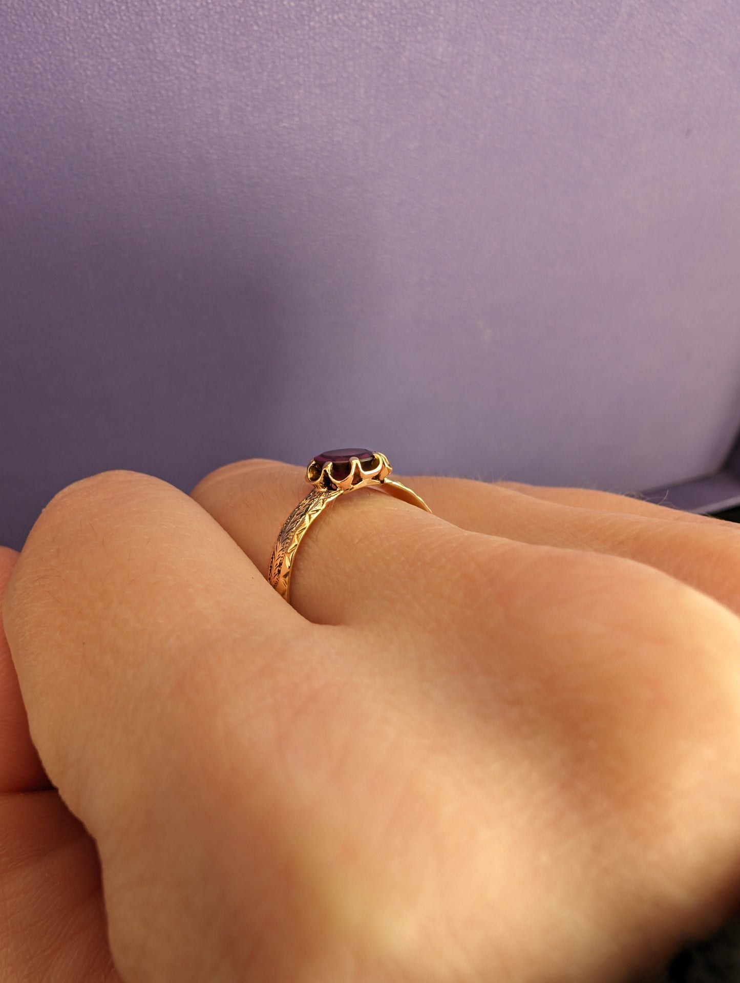 Antique French 18K Gold Crystal Ring: Victorian Napoleon III Era