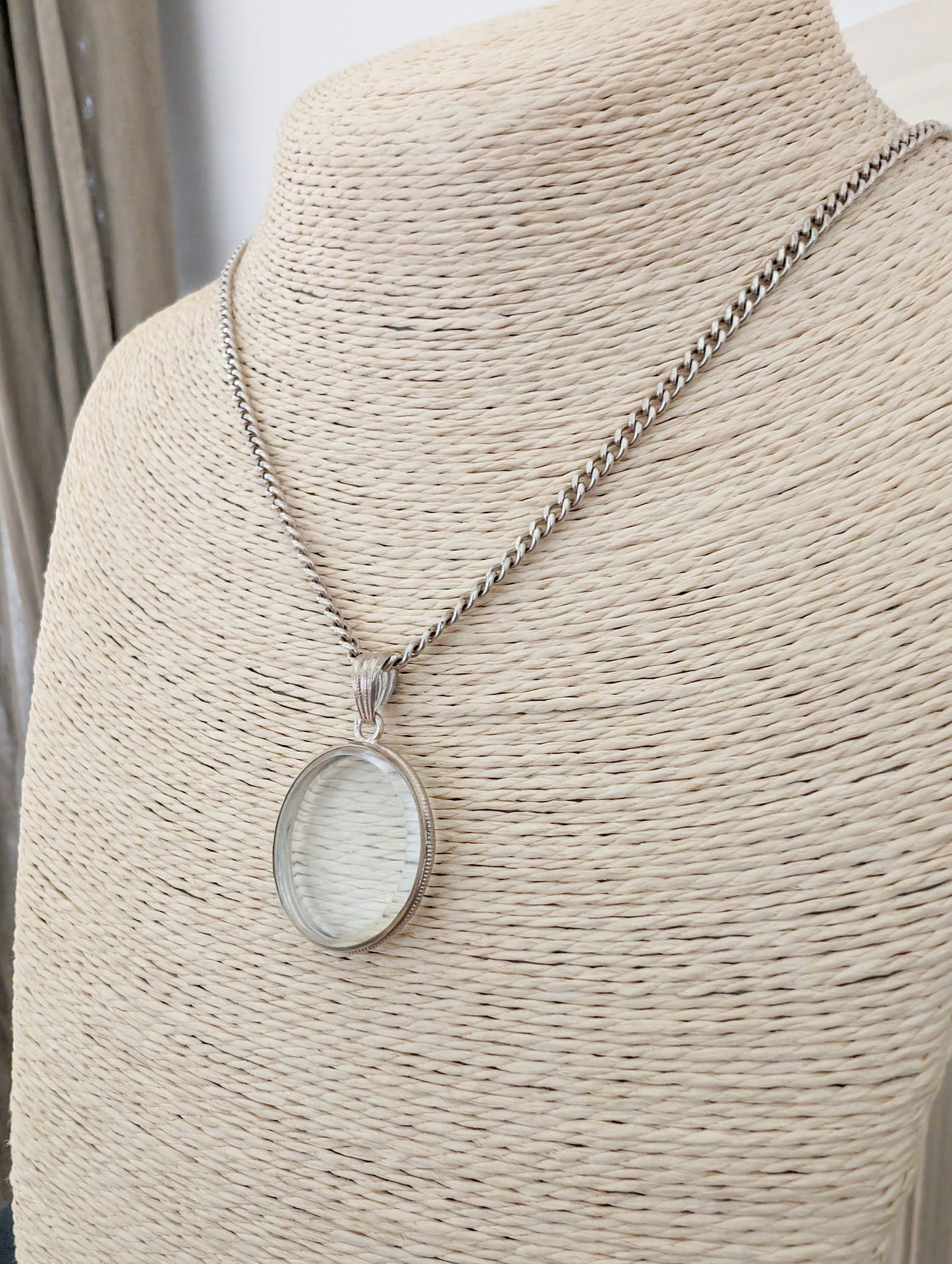 Antique French Beveled Glass Locket: Napoleon III Era Silver Shaker