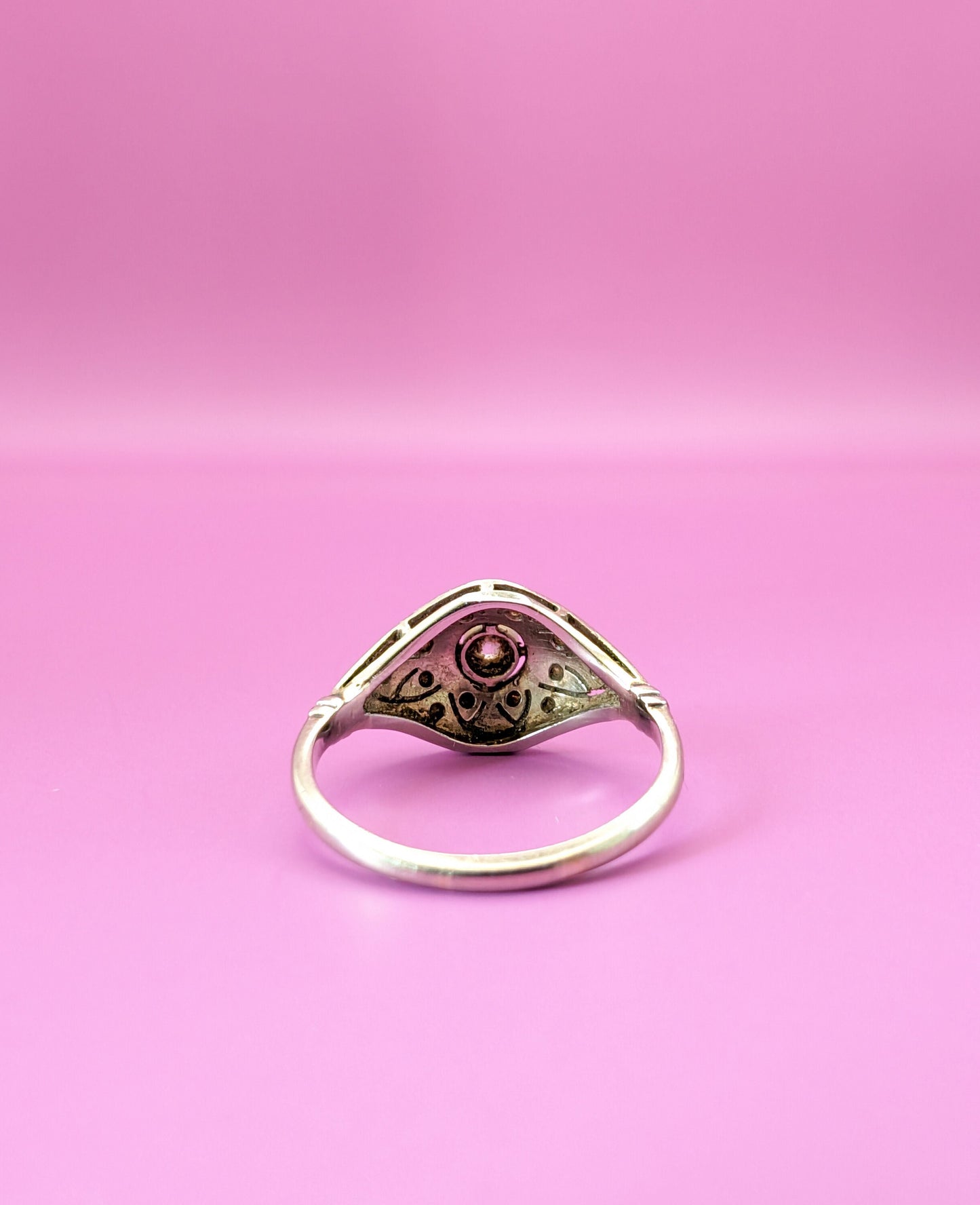 Art Deco Diamond Engagement Ring: 18K White Gold & Platinum, 1920s French Vintage