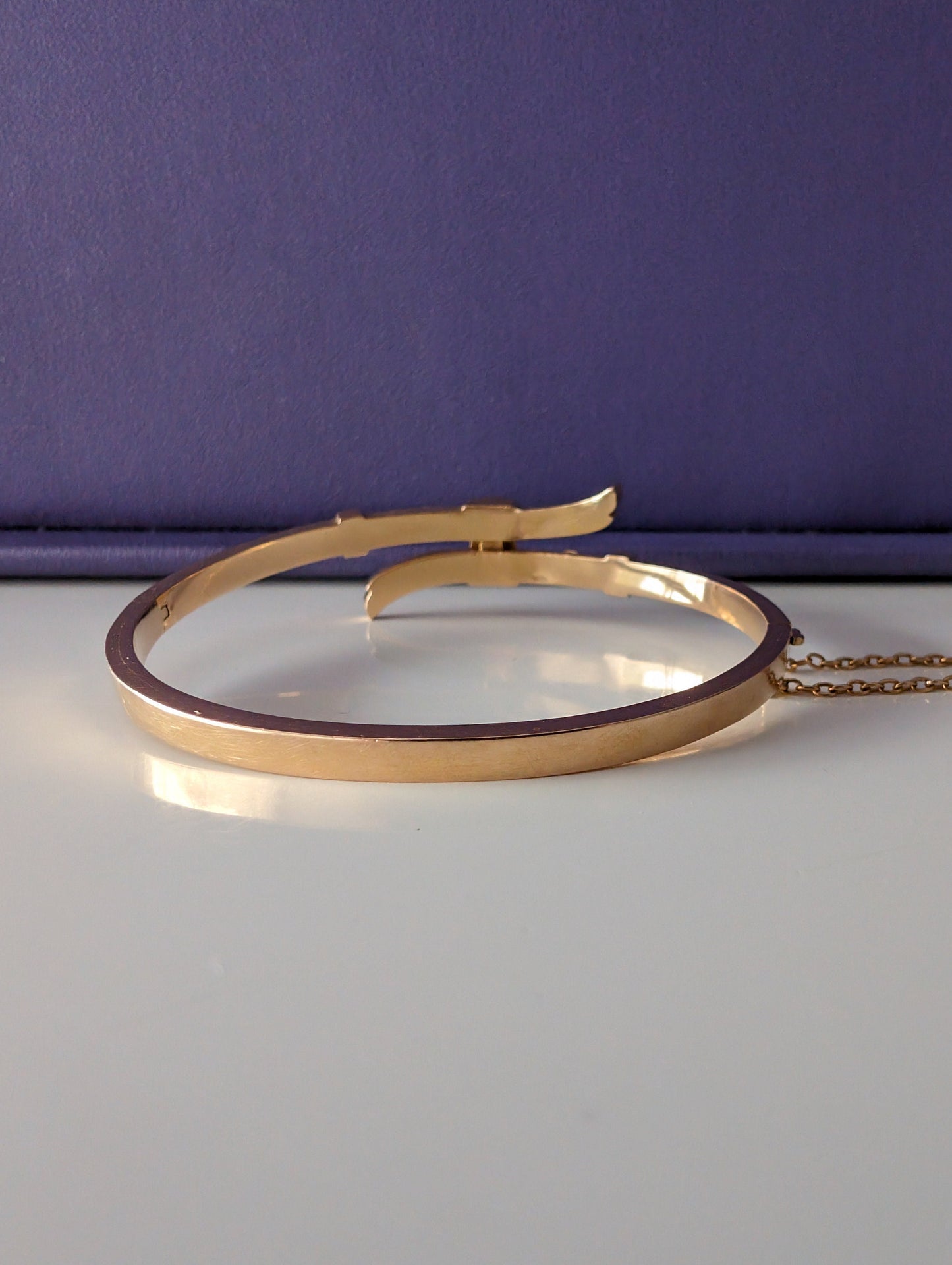 Antique 18K Gold Bangle Bracelet: Victorian Pearl Napoleon III Era