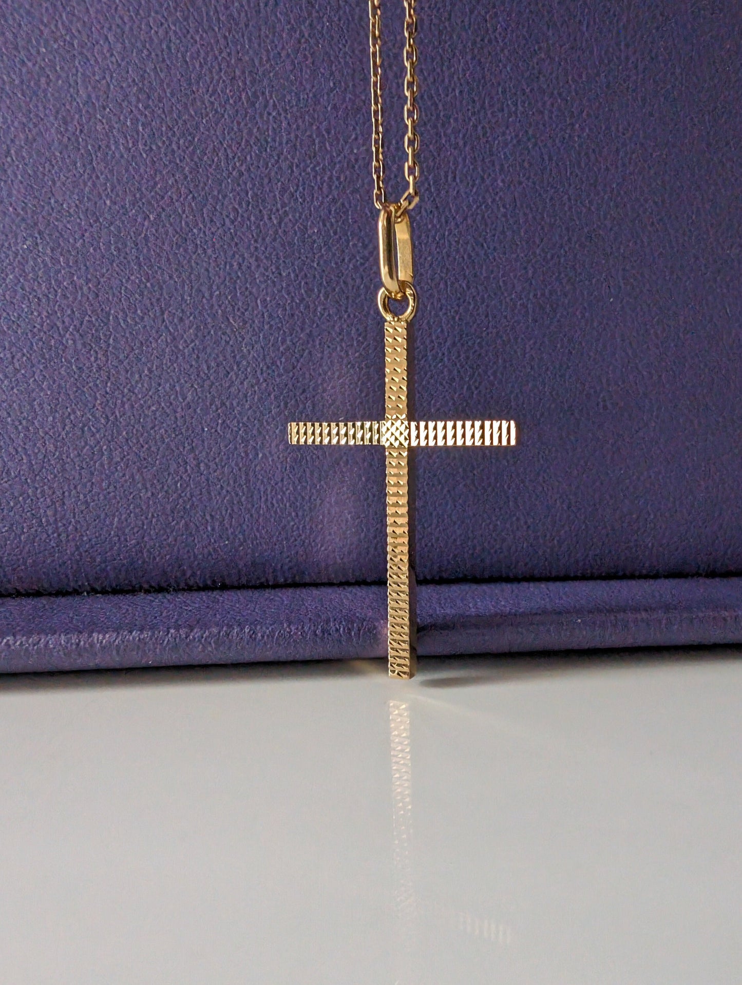 Vintage 18K Solid Gold Cross Pendant: French Religious Jewelry
