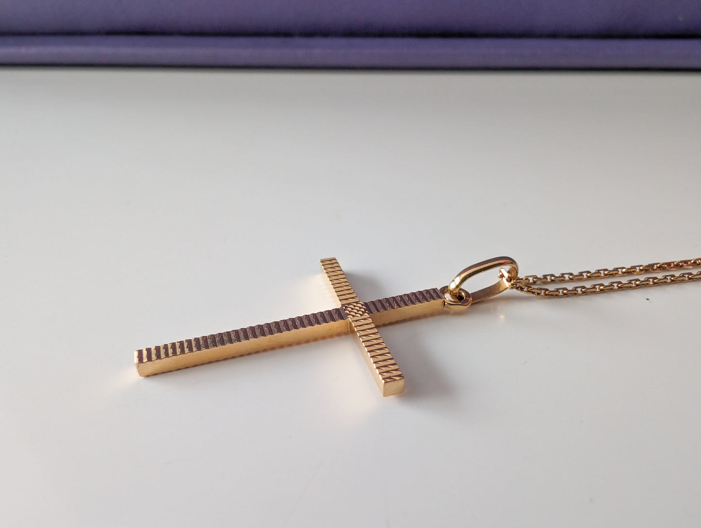 Vintage 18K Solid Gold Cross Pendant: French Religious Jewelry