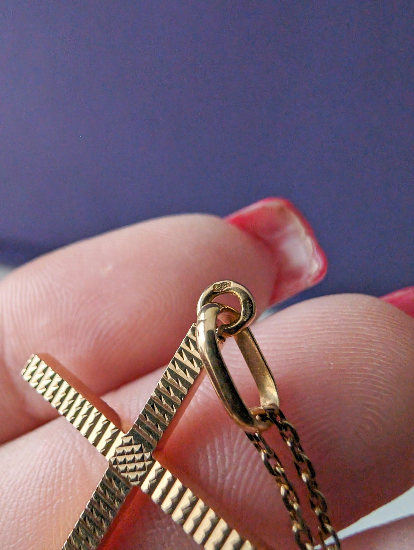 Vintage 18K Solid Gold Cross Pendant: French Religious Jewelry