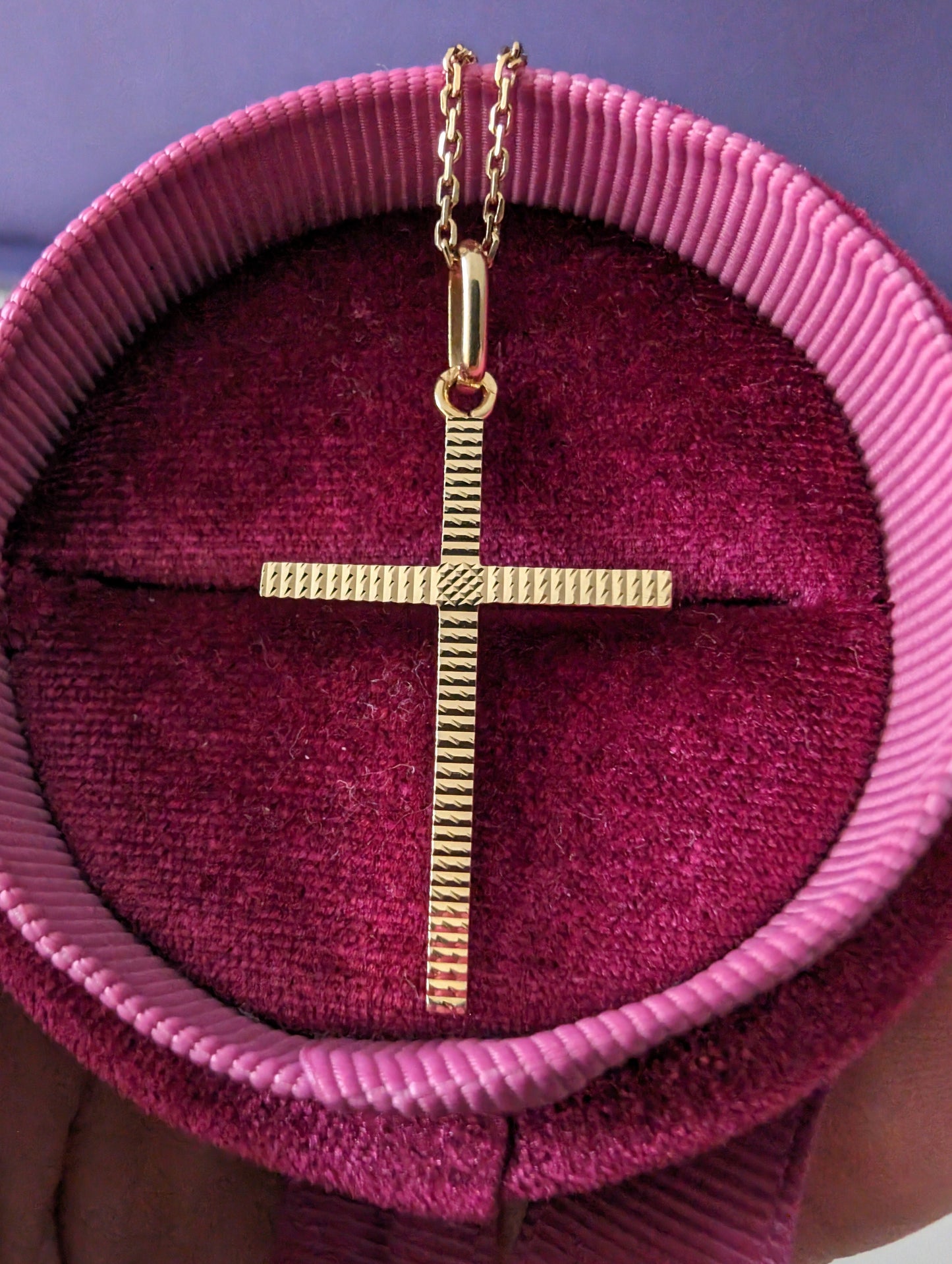 Vintage 18K Solid Gold Cross Pendant: French Religious Jewelry