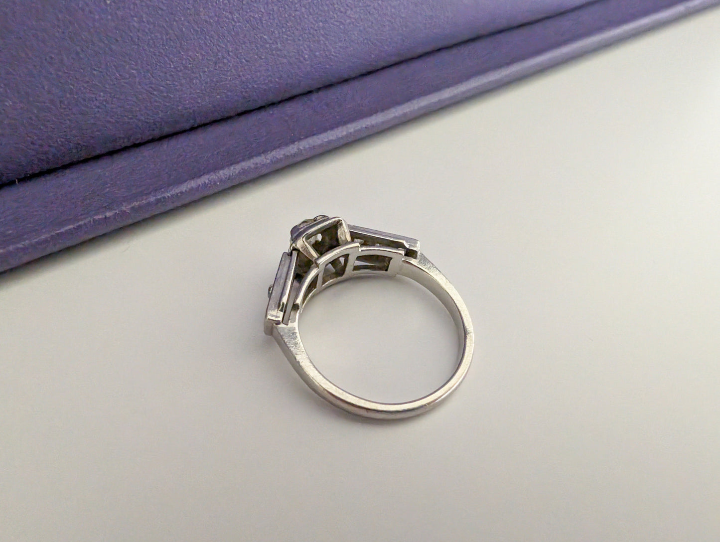 Art Deco Diamond Engagement Ring: Platinum, Rose Cut Diamonds, Circa 1920