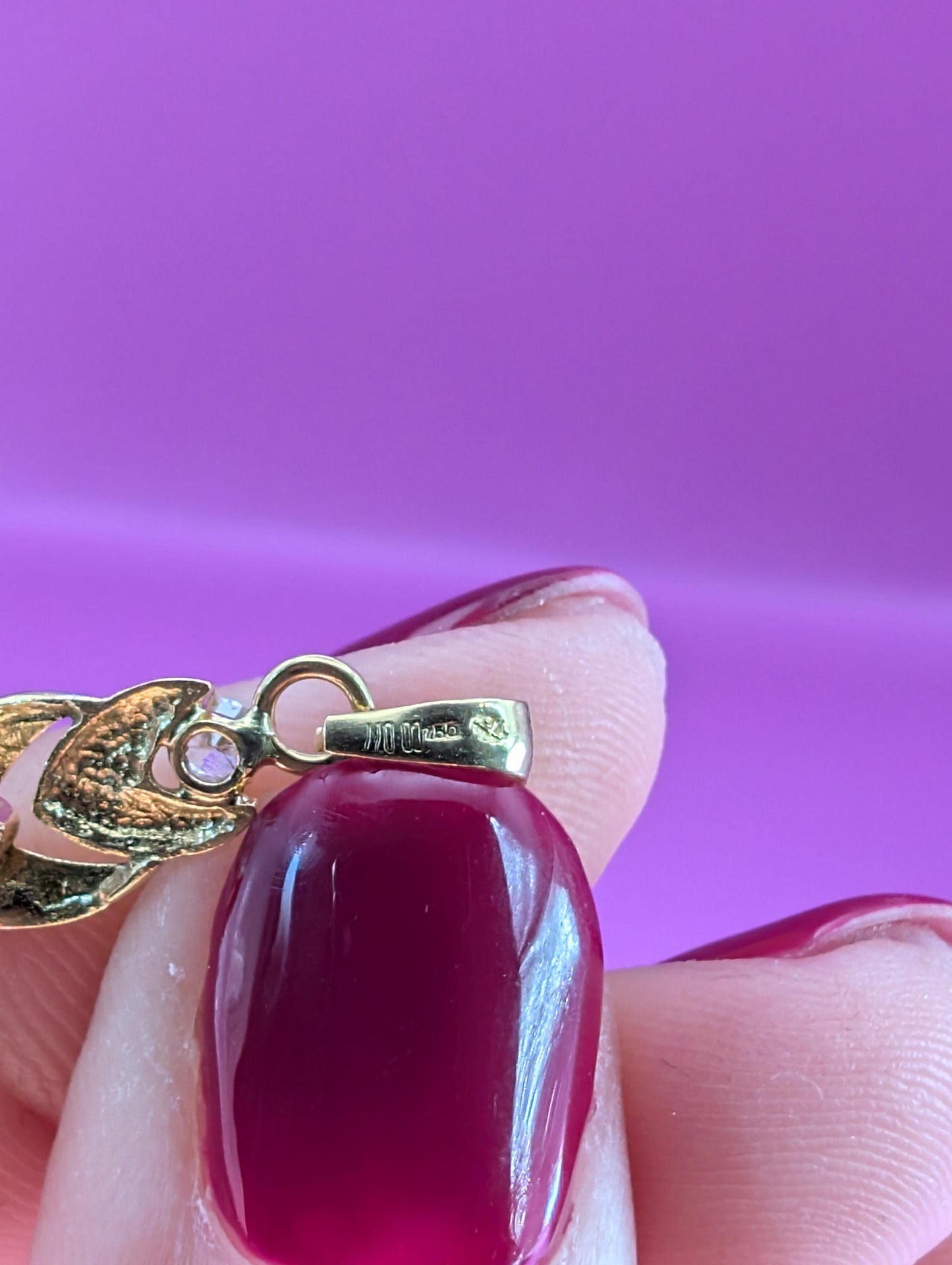 18K Gold Vintage Emerald Pendant with Zirconium