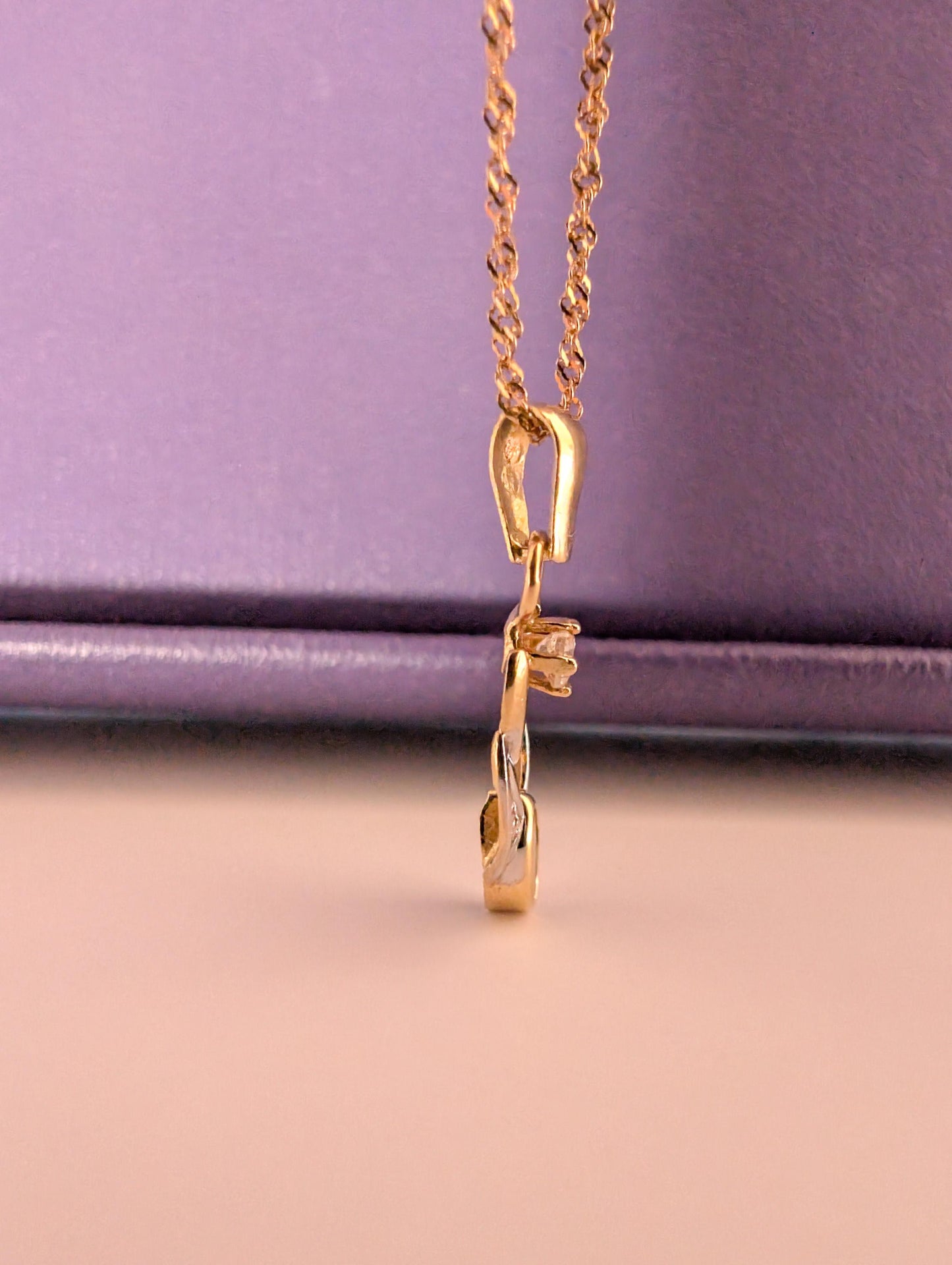 18K Gold Vintage Emerald Pendant with Zirconium