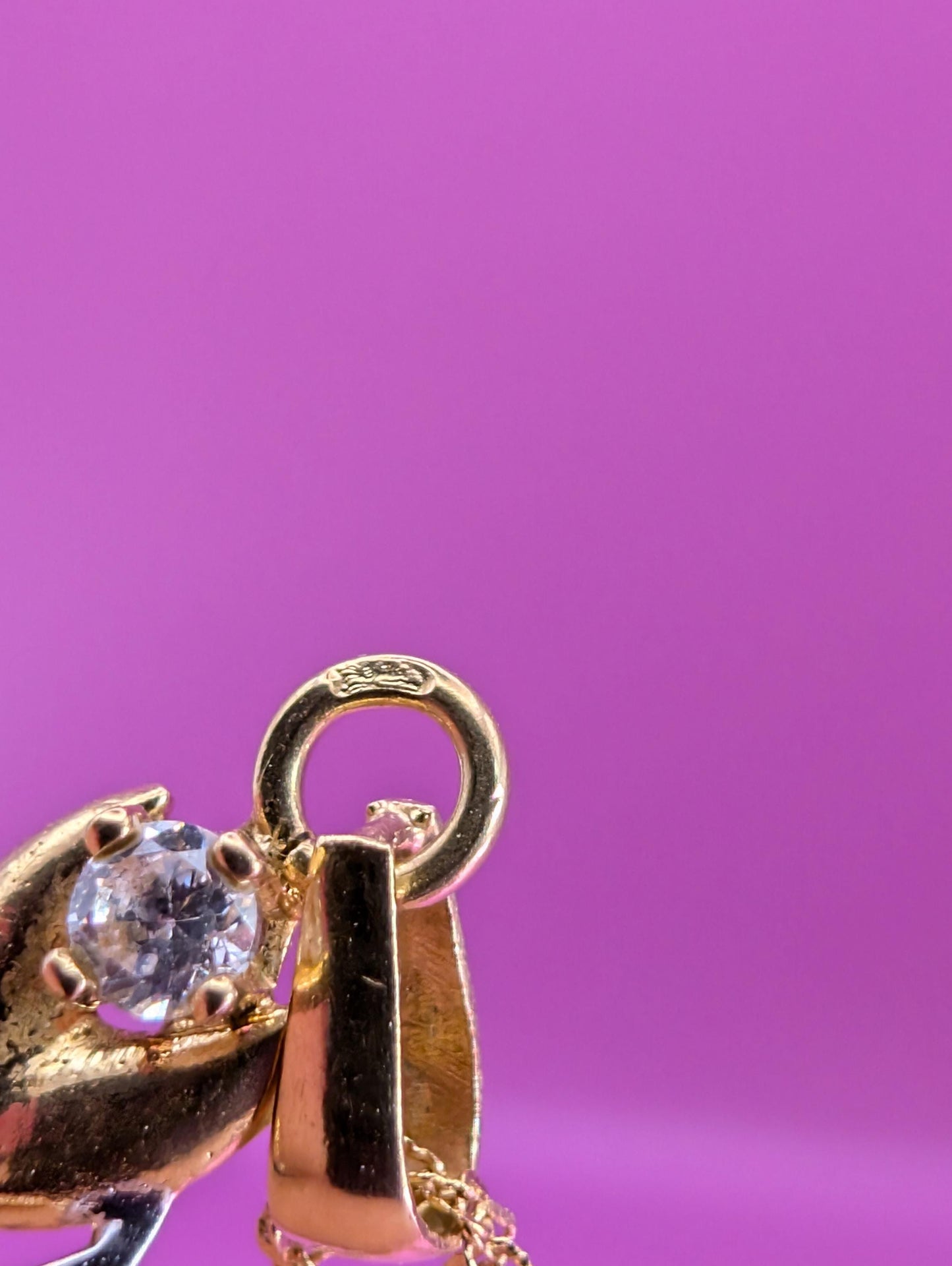 18K Gold Vintage Emerald Pendant with Zirconium