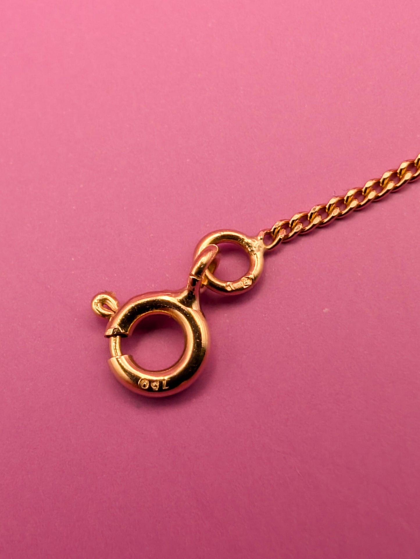 Vintage 18K Solid Gold Chain Necklace - 17.87 inch