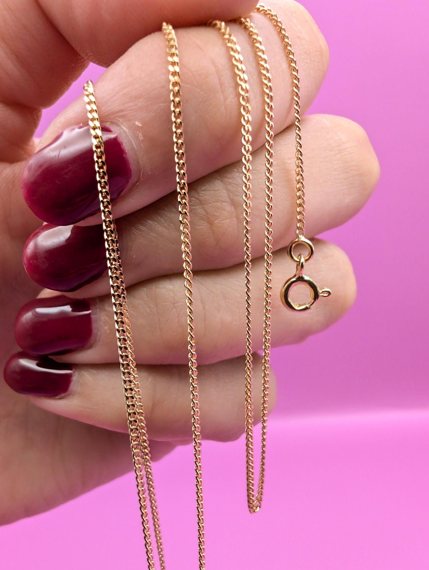 Vintage 18K Solid Gold Chain Necklace - 17.87 inch