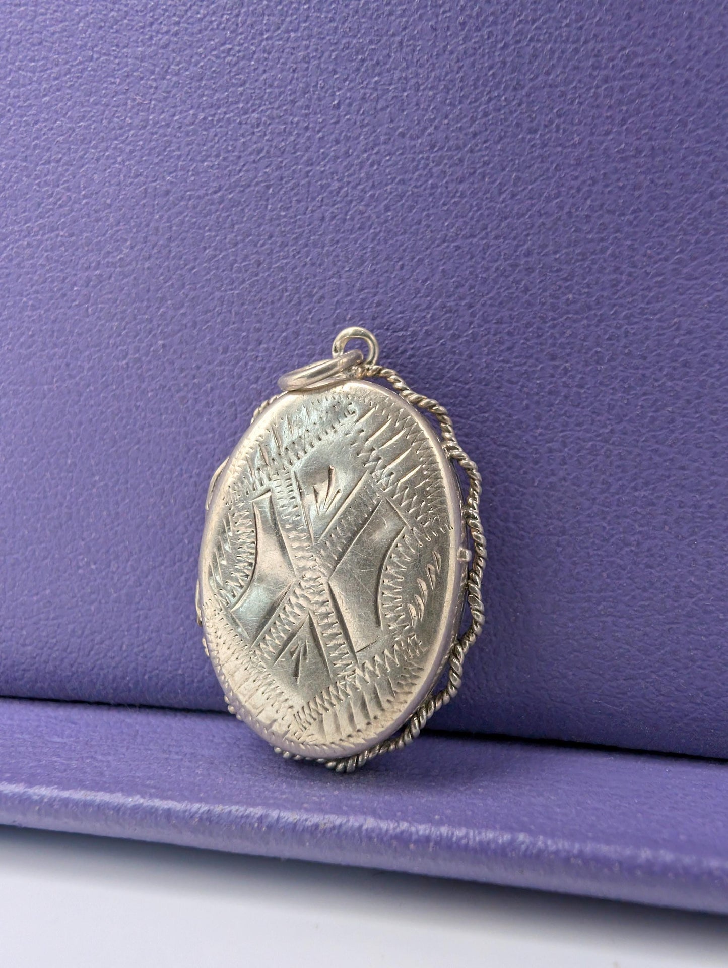 Victorian Silver Locket: Antique French Twisted Side Pendant, 1880s