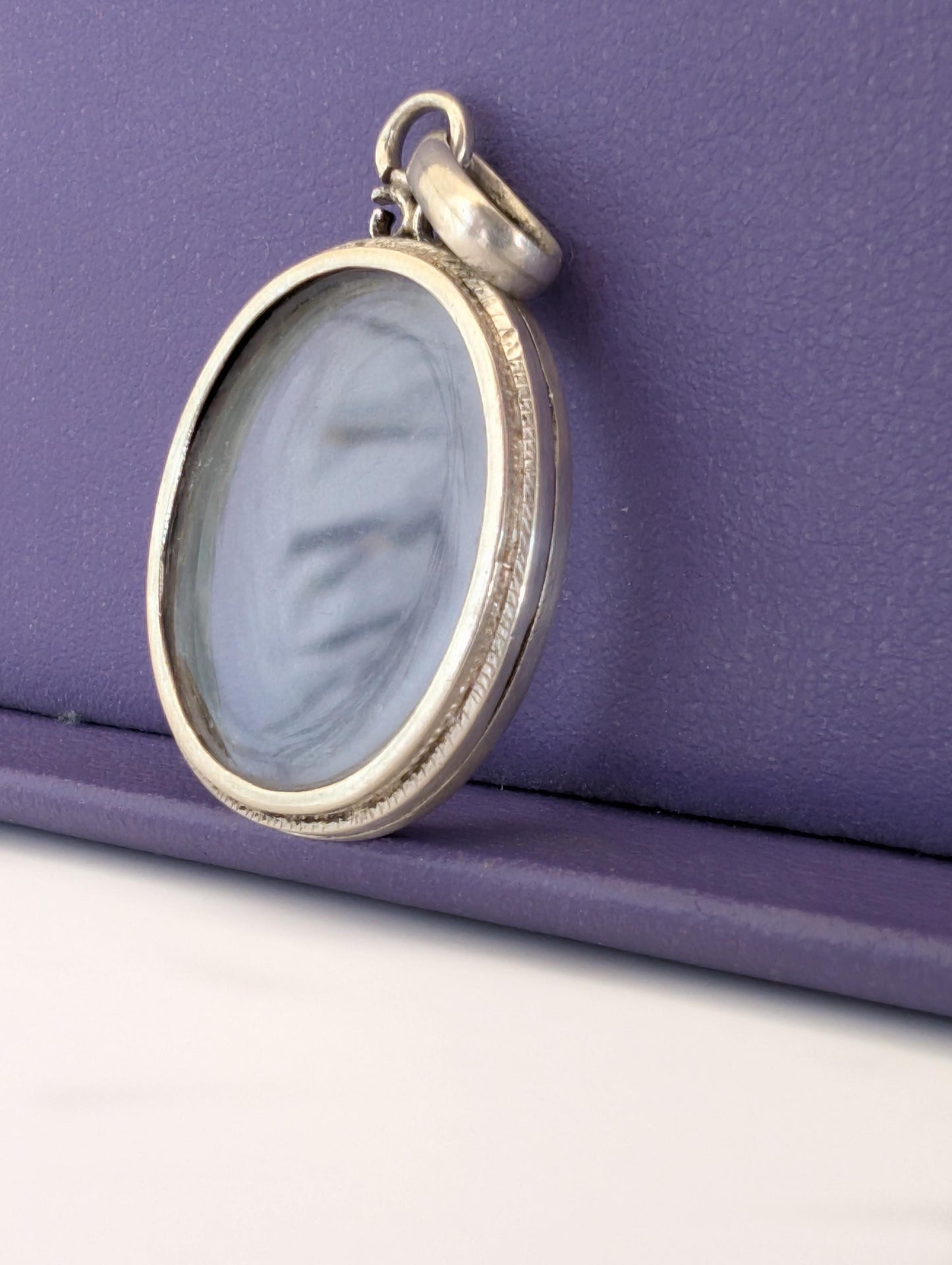 Antique Napoleon III Beveled Glass Locket: Victorian Silver Shaker Locket