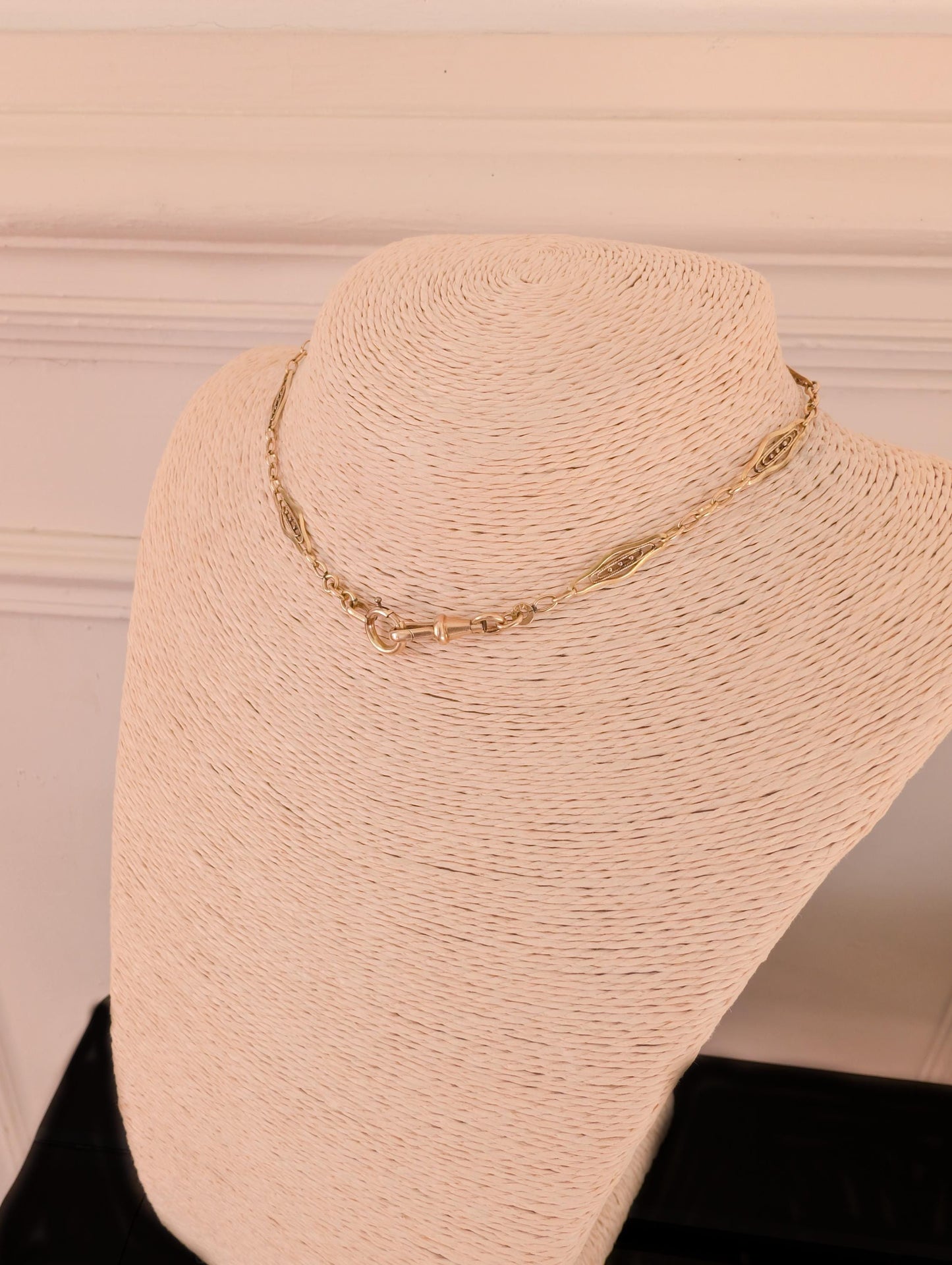 Antique Gold Filled Filigree Watch Chain - Edwardian Bracelet