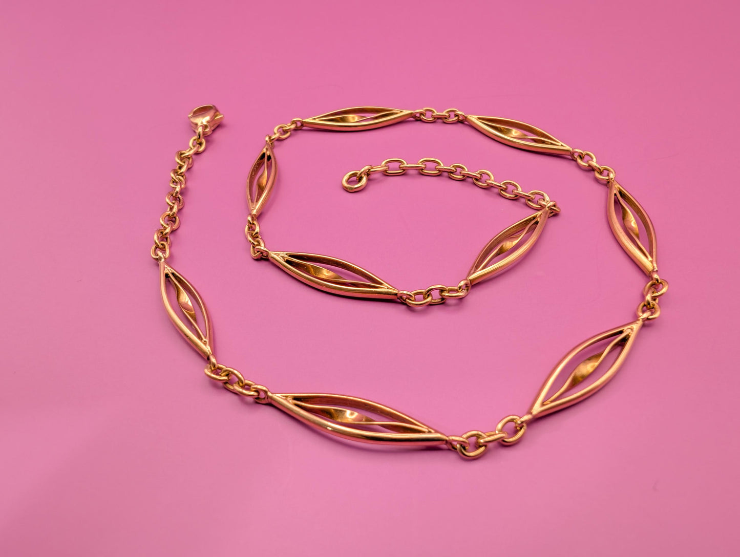Victorian 18K Gold Watch Chain Necklace: Antique French Choker