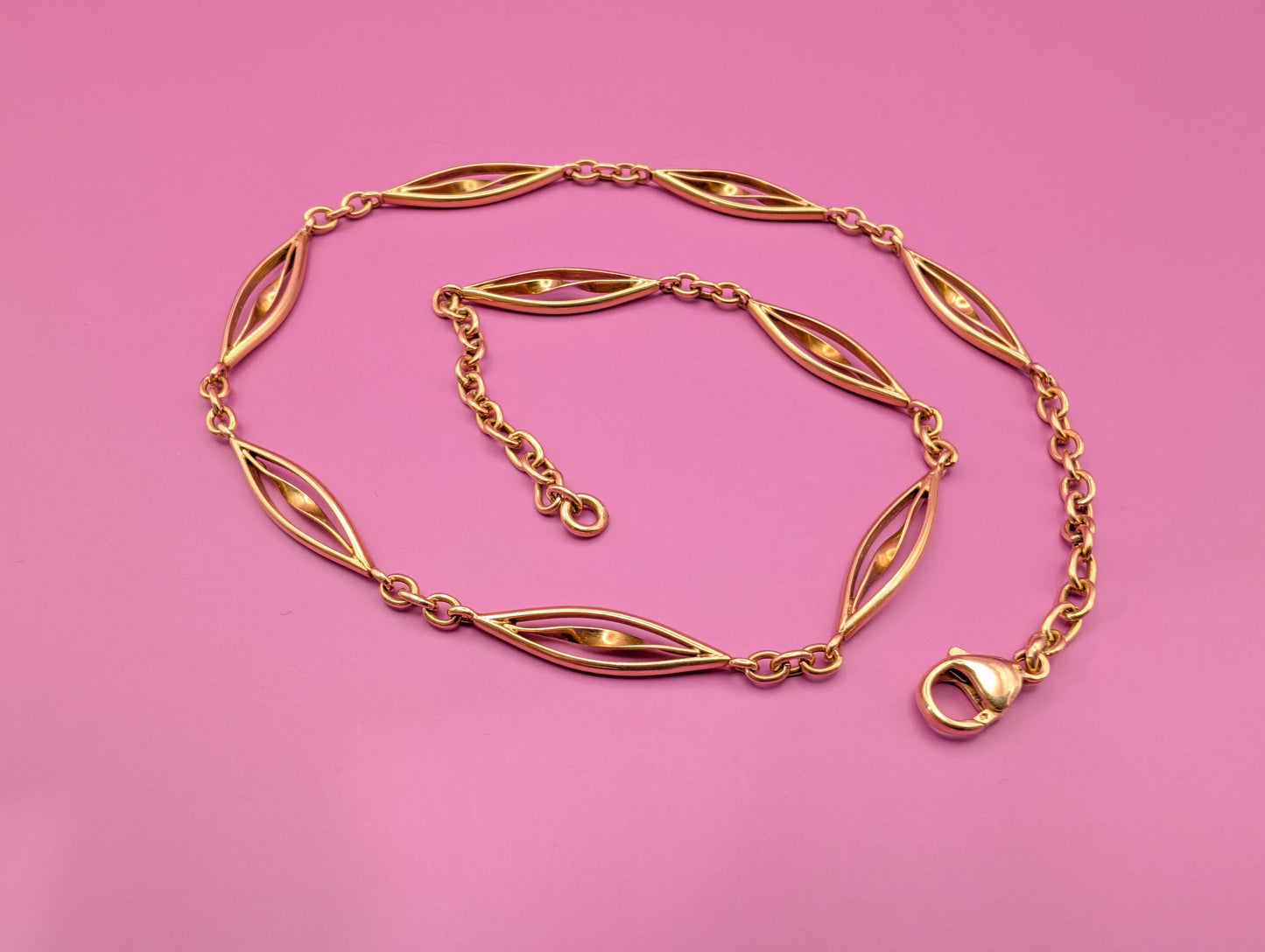 Victorian 18K Gold Watch Chain Necklace: Antique French Choker