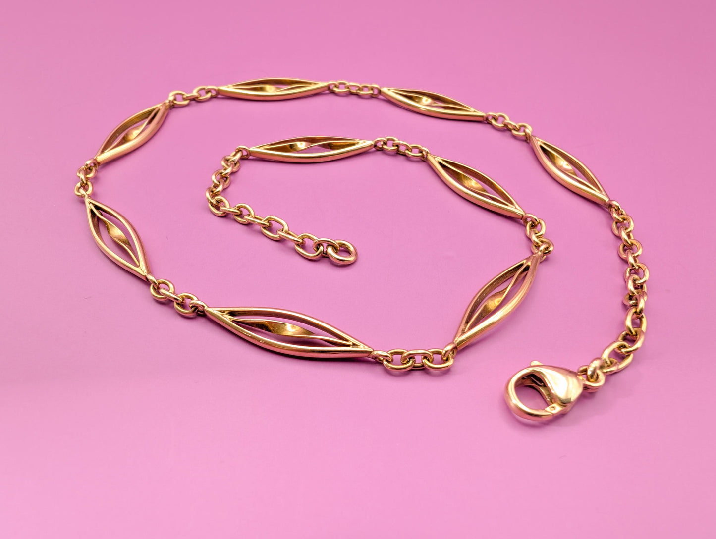 Victorian 18K Gold Watch Chain Necklace: Antique French Choker