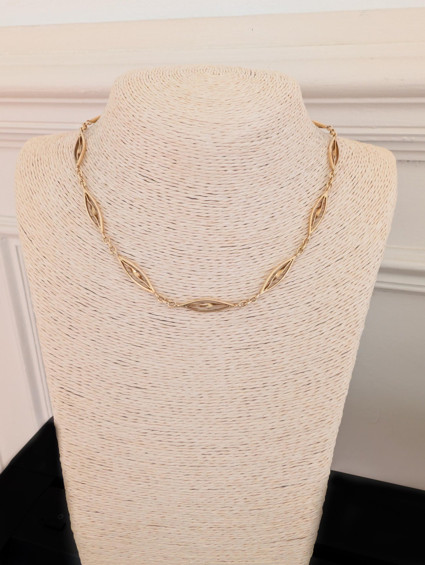 Victorian 18K Gold Watch Chain Necklace: Antique French Choker