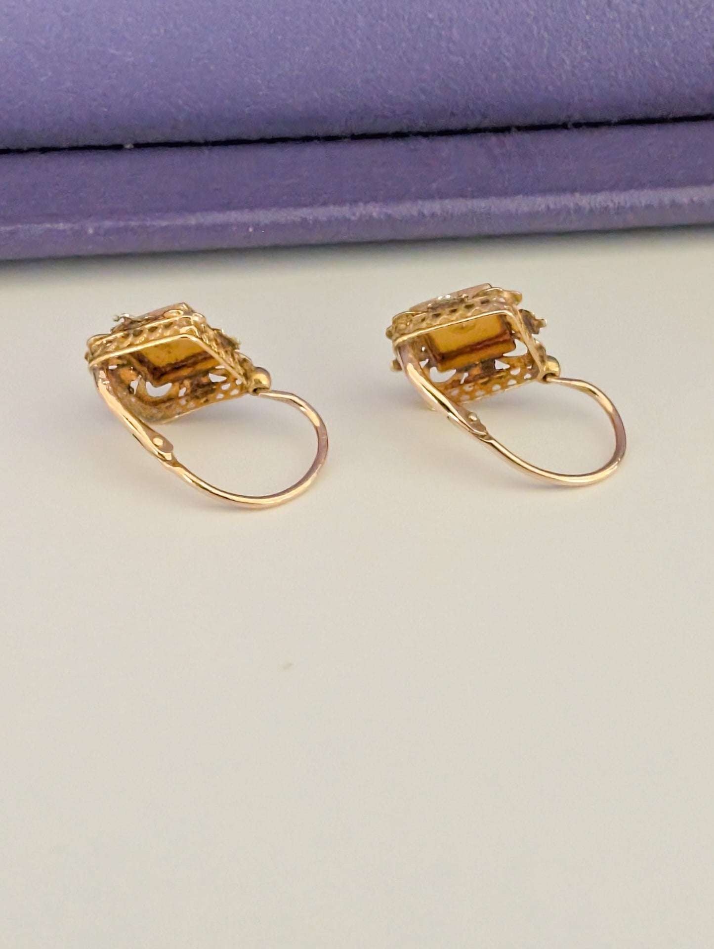 18K Gold Victorian Pearl Earrings: Antique Napoleon III Dormeuses