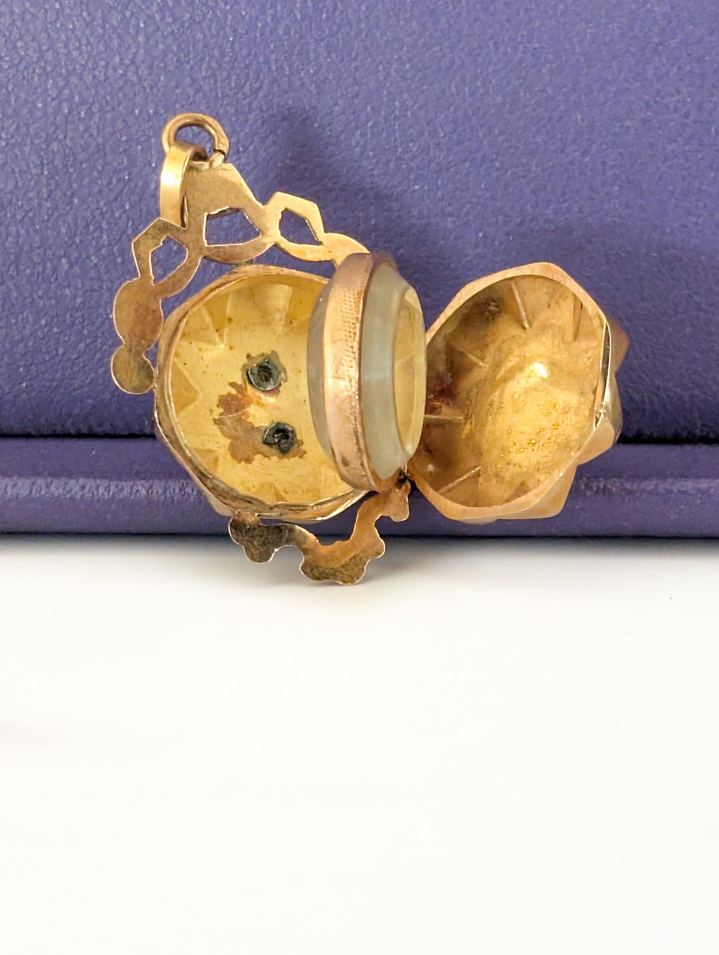 18K Gold Edwardian Locket: Antique French Seed Pearl Keepsake