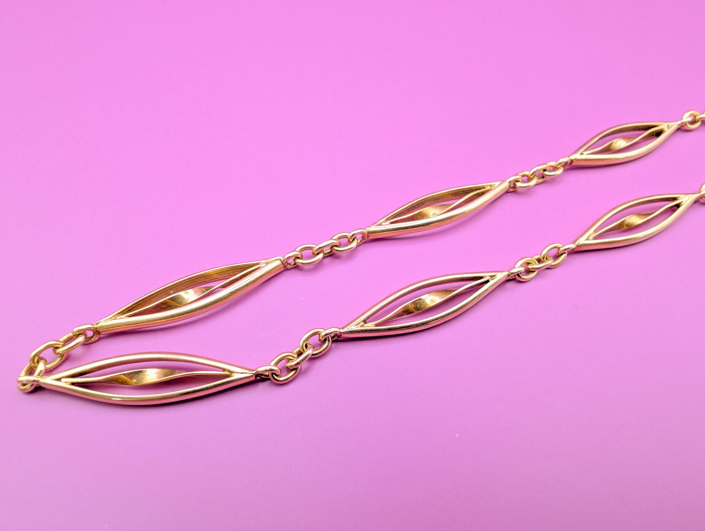 Victorian 18K Gold Watch Chain Necklace: Antique French Choker