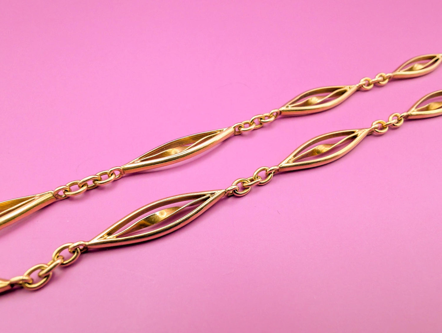 Victorian 18K Gold Watch Chain Necklace: Antique French Choker