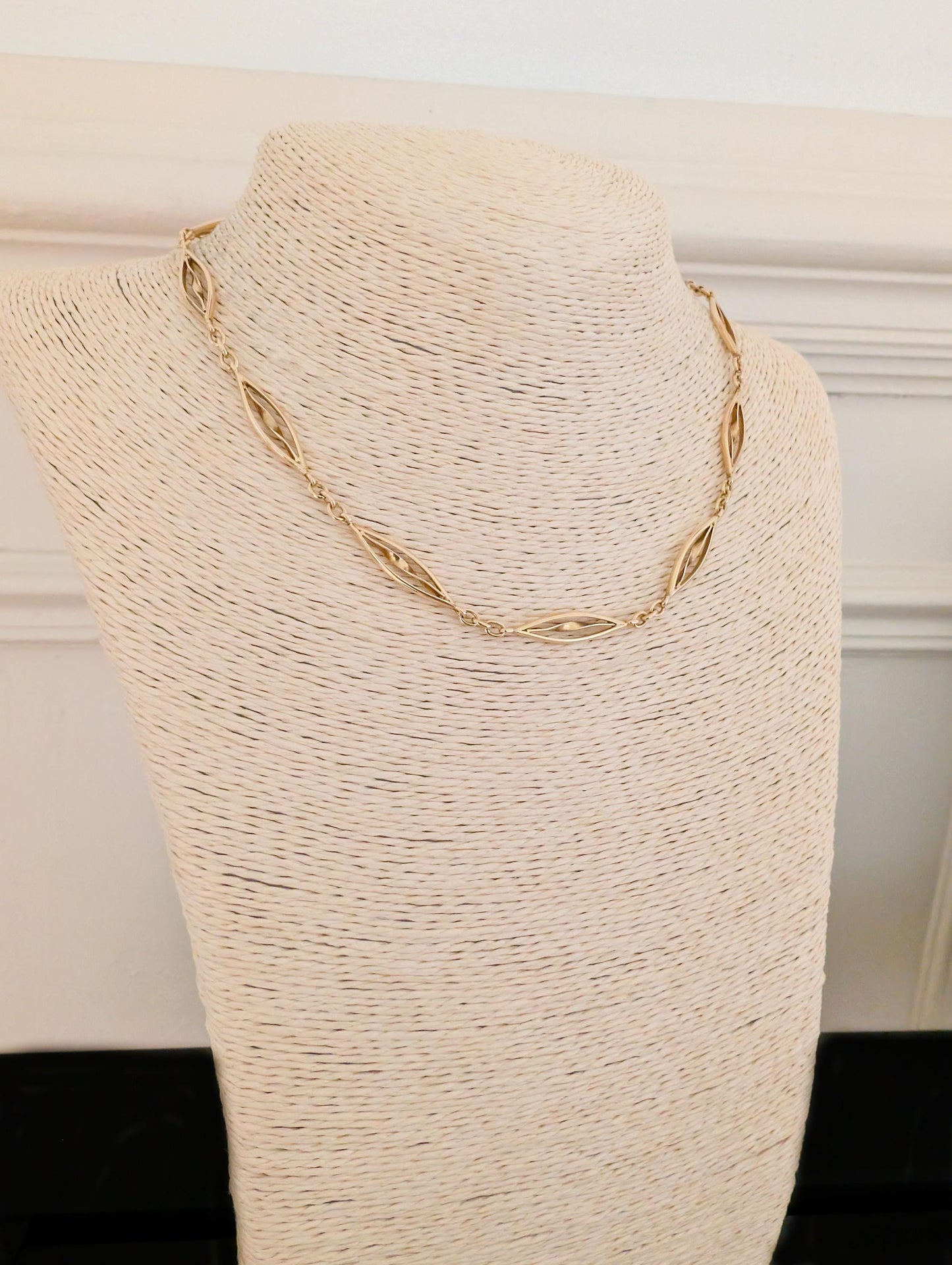 Victorian 18K Gold Watch Chain Necklace: Antique French Choker