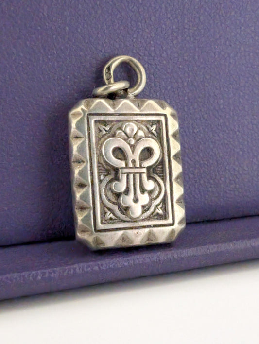 Antique Silver Engraved Fob Pendant - Victorian Charm c.1900