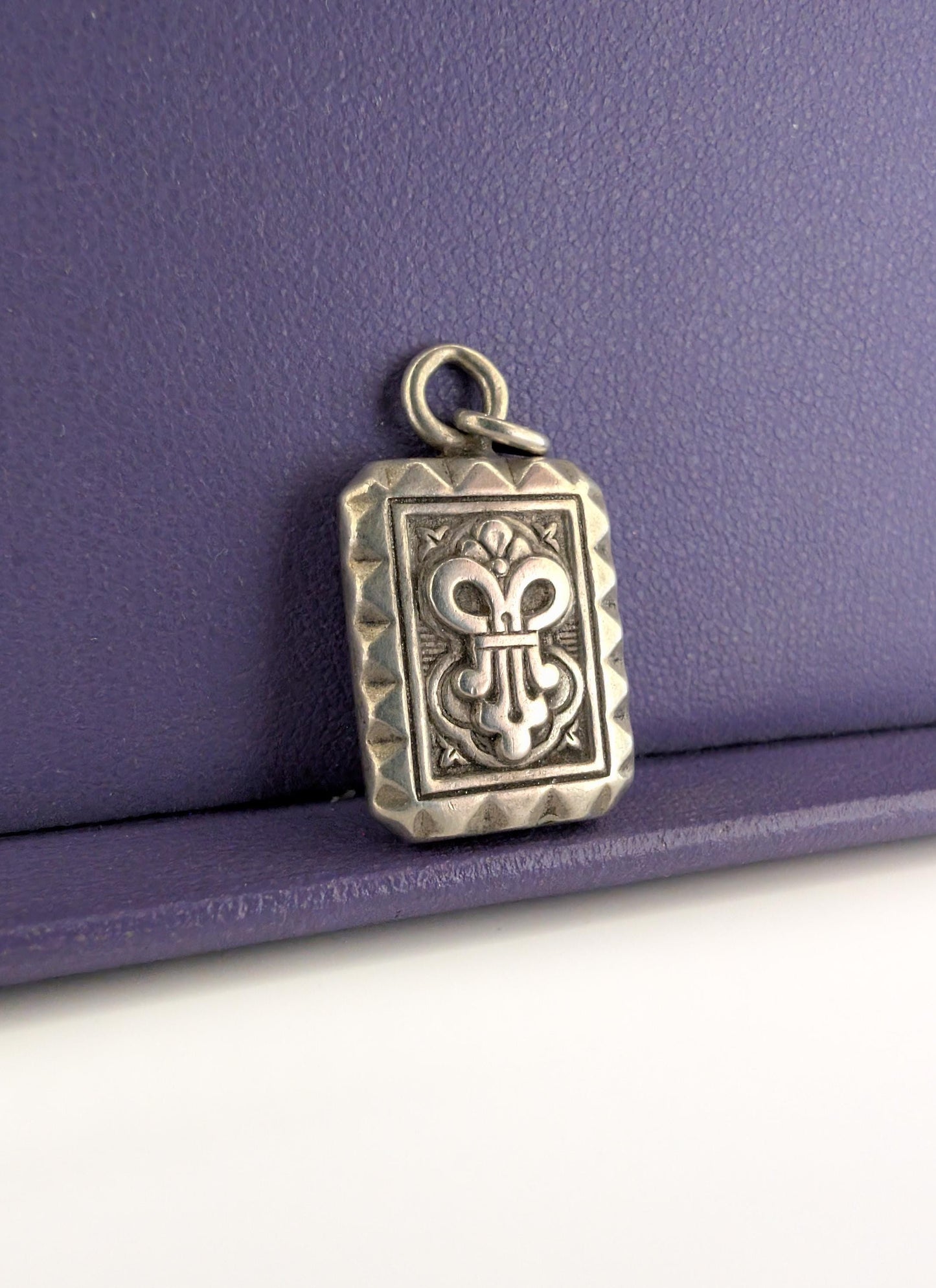 Antique Silver Engraved Fob Pendant - Victorian Charm c.1900