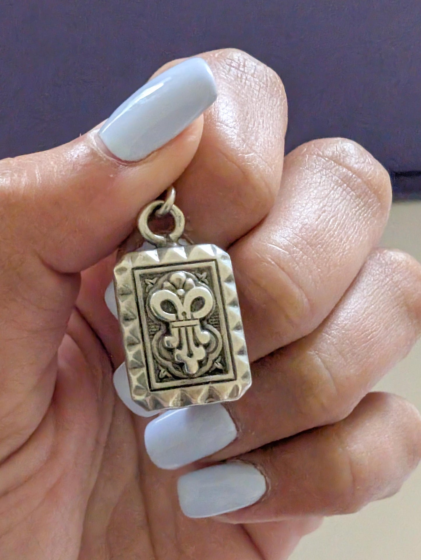 Antique Silver Engraved Fob Pendant - Victorian Charm c.1900