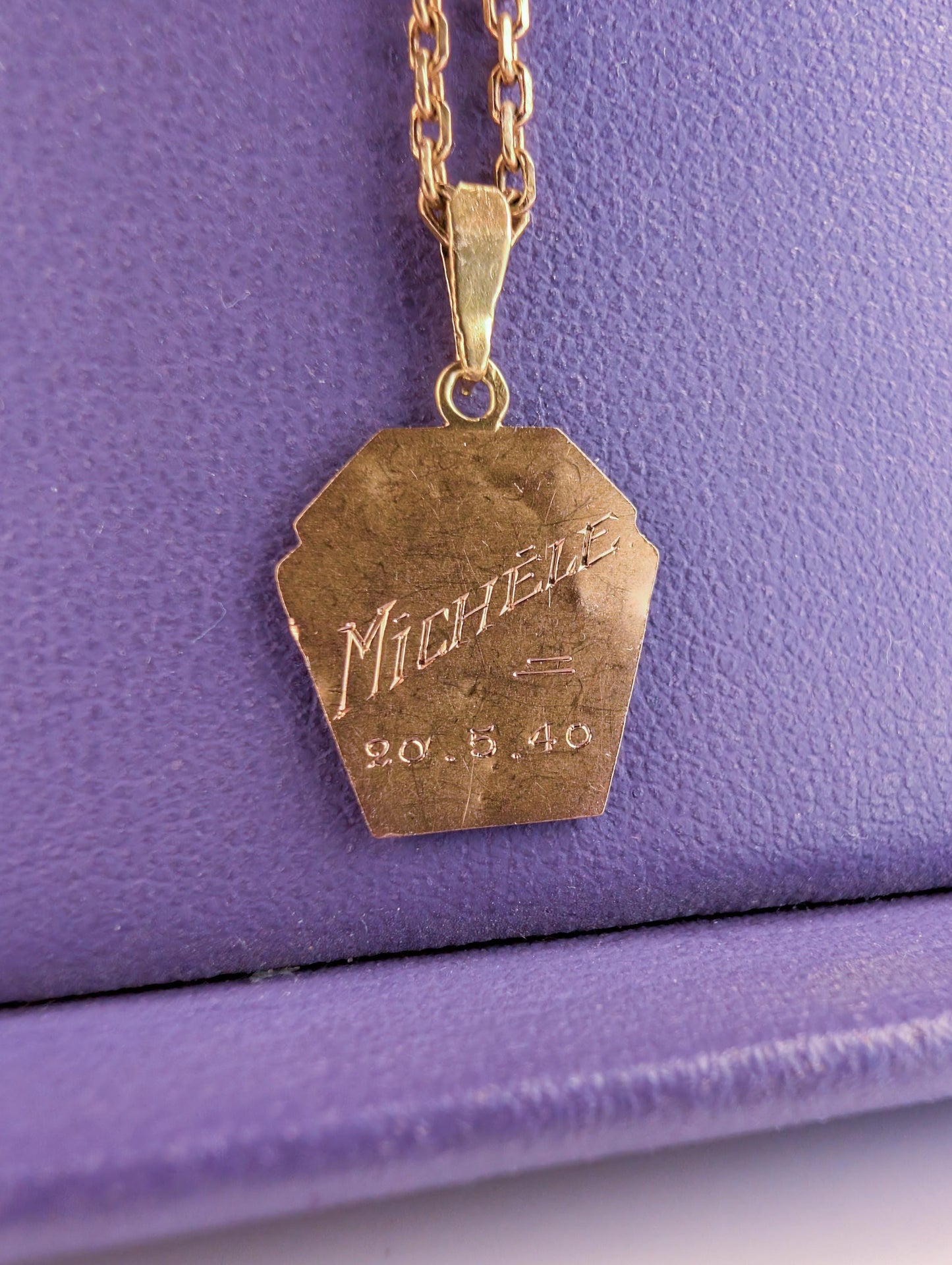 18K Gold St. Therese Medal: Antique French Religious Pendant, Art Deco