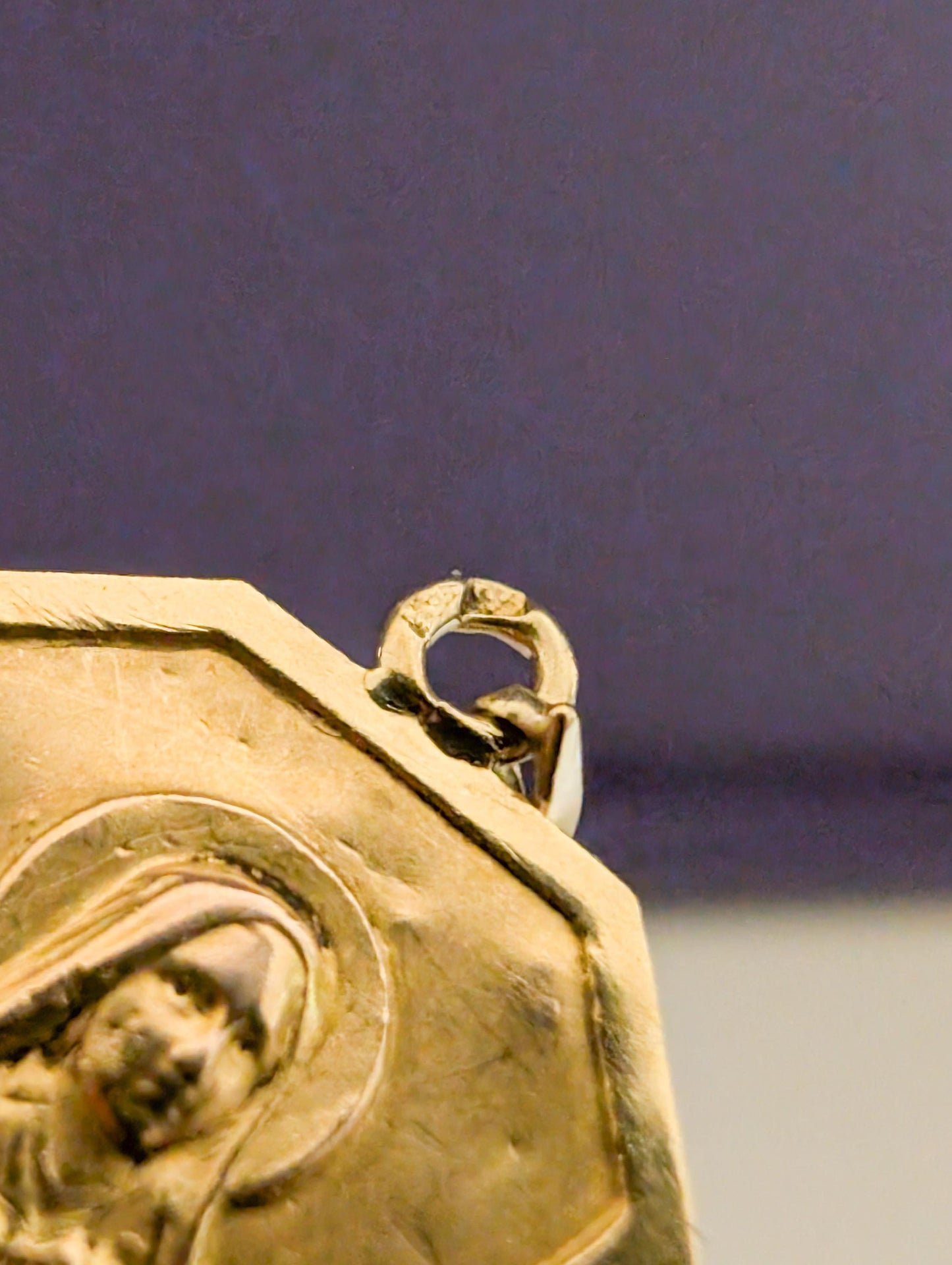 18K Gold St. Therese Medal: Antique French Religious Pendant, Art Deco