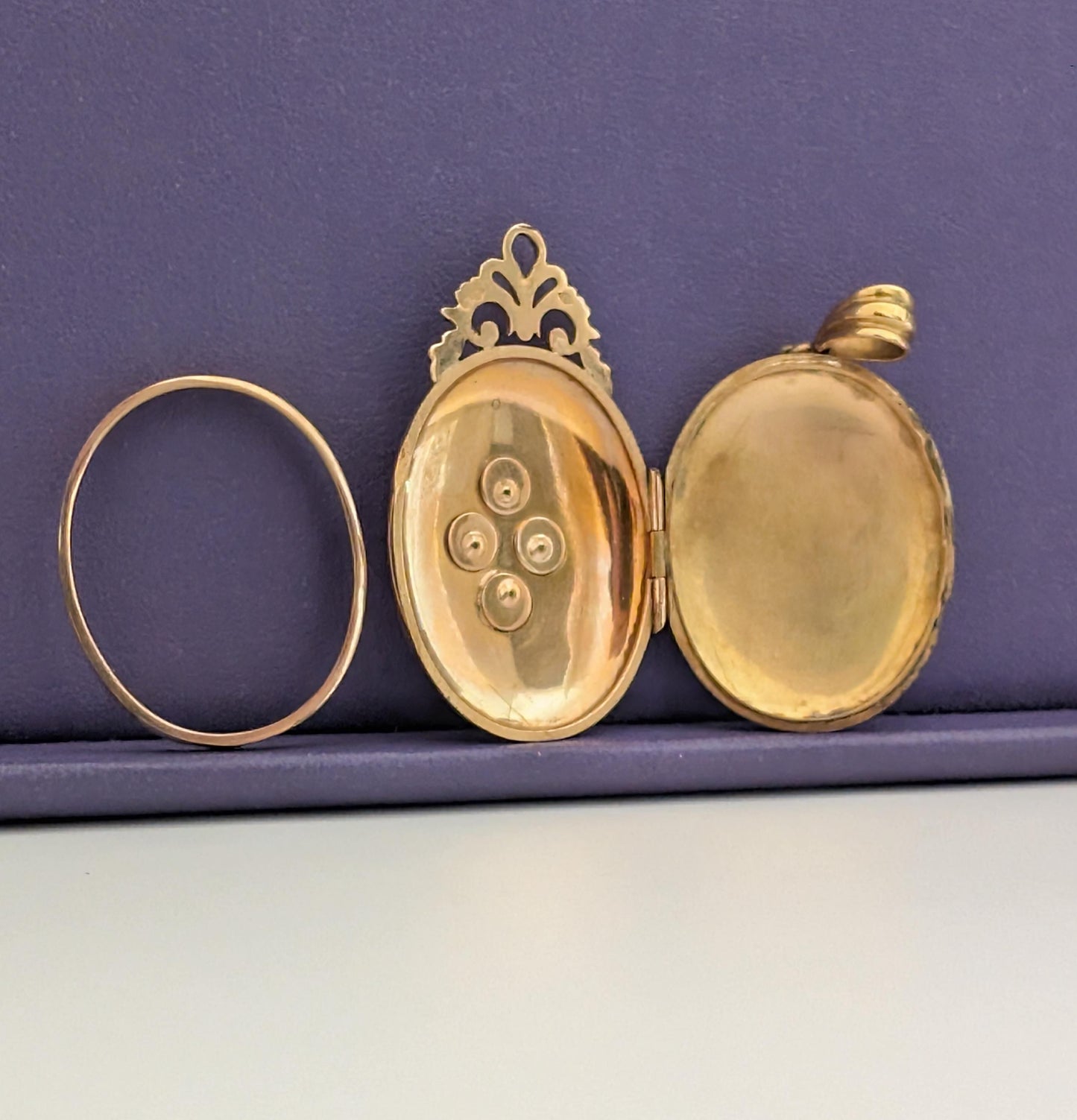 18K Gold Victorian Locket: Engraved French Napoleon III Pearl Pendant c.1860s