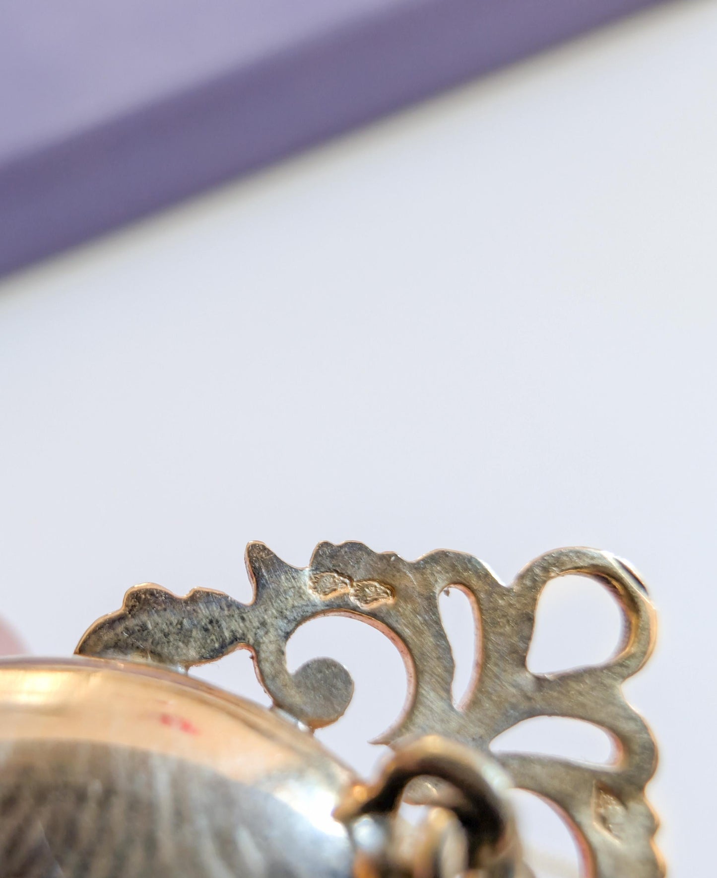 18K Gold Victorian Locket: Engraved French Napoleon III Pearl Pendant c.1860s