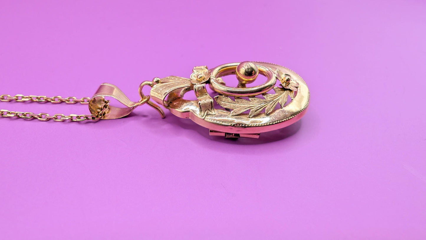 18k Gold Napoleon III Pendant Brooch, French Victorian Jewelry