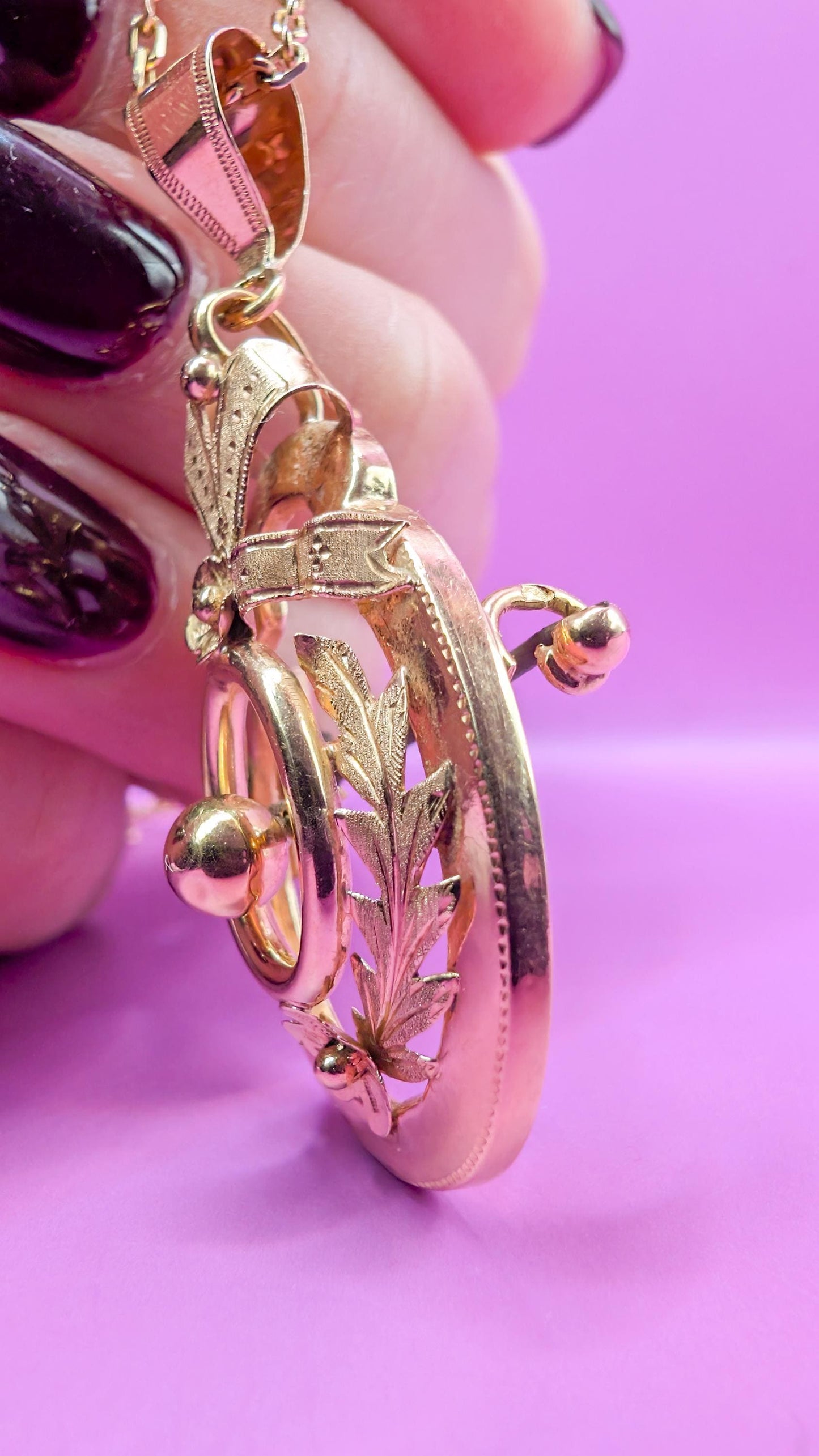 18k Gold Napoleon III Pendant Brooch, French Victorian Jewelry