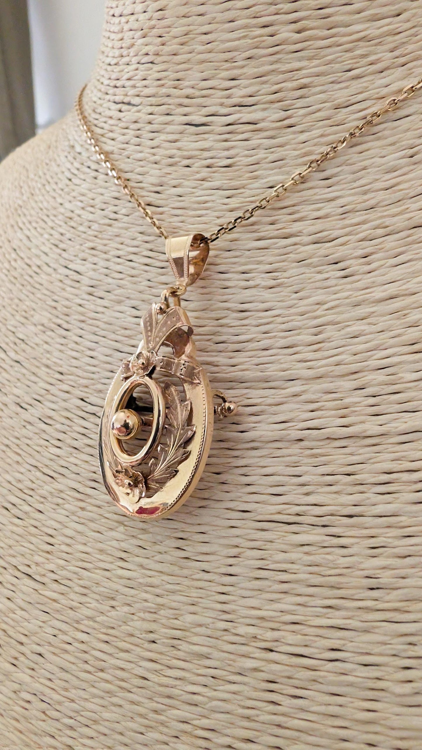 18k Gold Napoleon III Pendant Brooch, French Victorian Jewelry