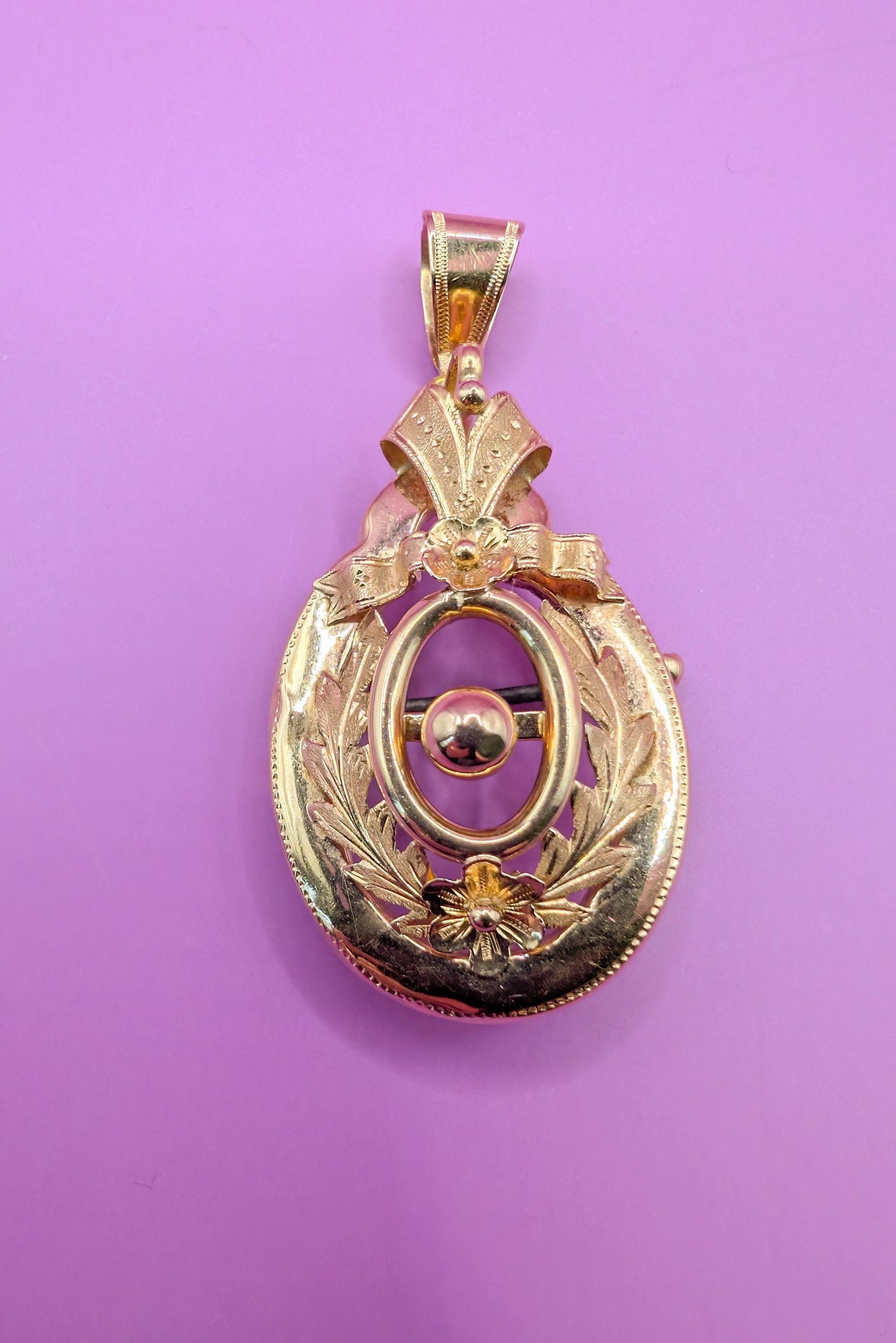 18k Gold Napoleon III Pendant Brooch, French Victorian Jewelry