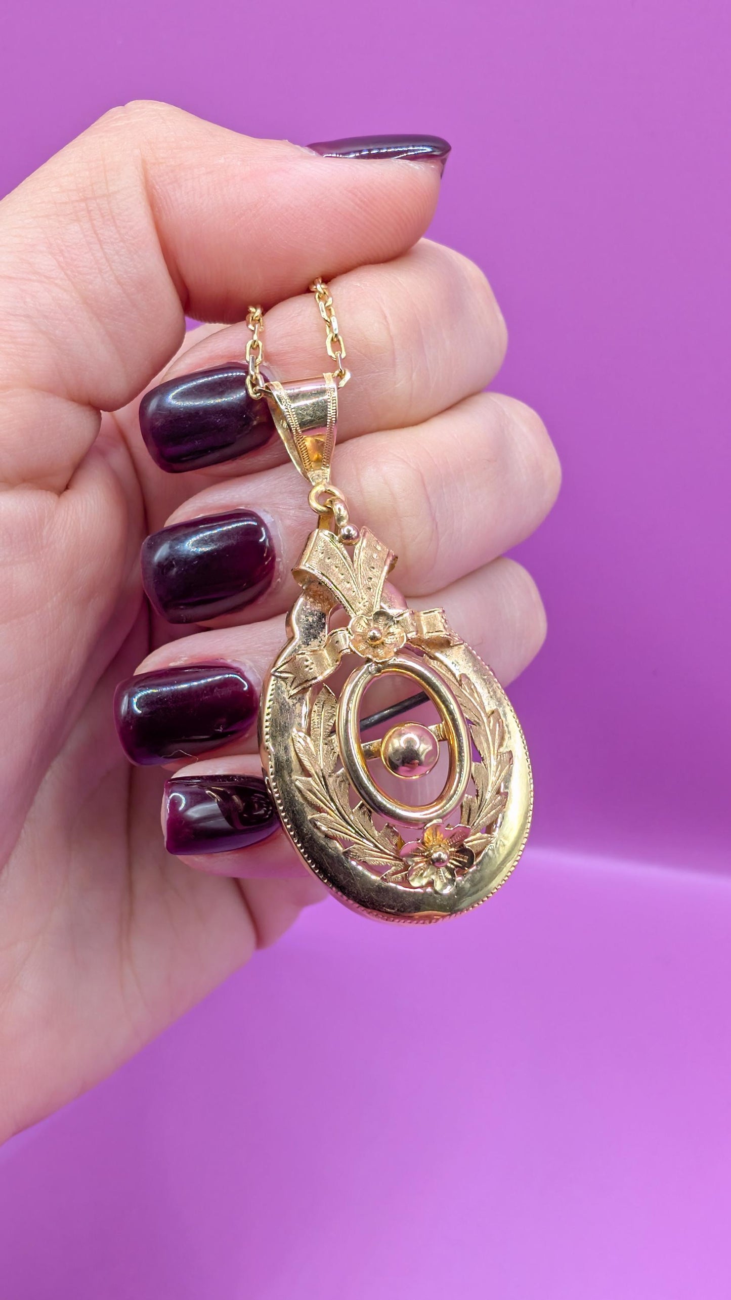 18k Gold Napoleon III Pendant Brooch, French Victorian Jewelry