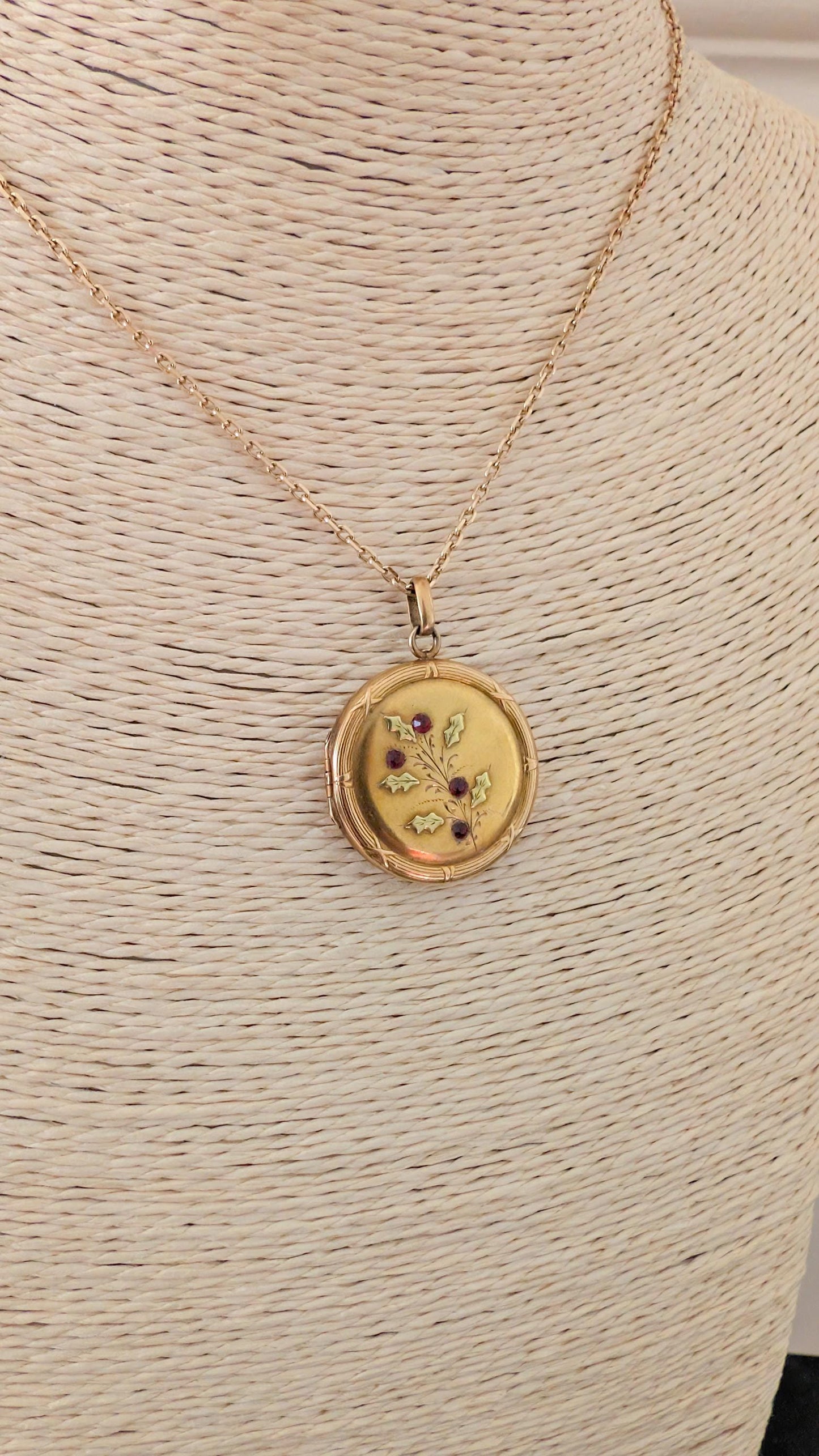 Antique 18K Art Nouveau Locket Antique French Pendant Gift for her