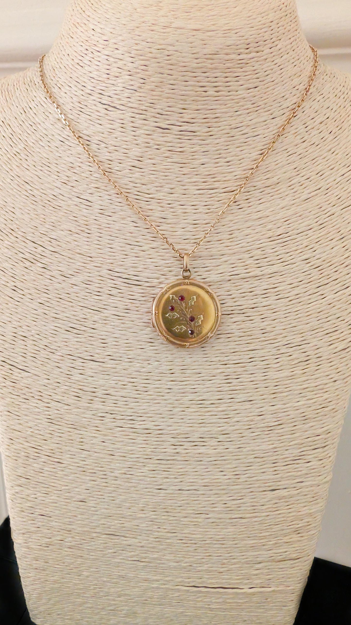 Antique 18K Art Nouveau Locket Antique French Pendant Gift for her