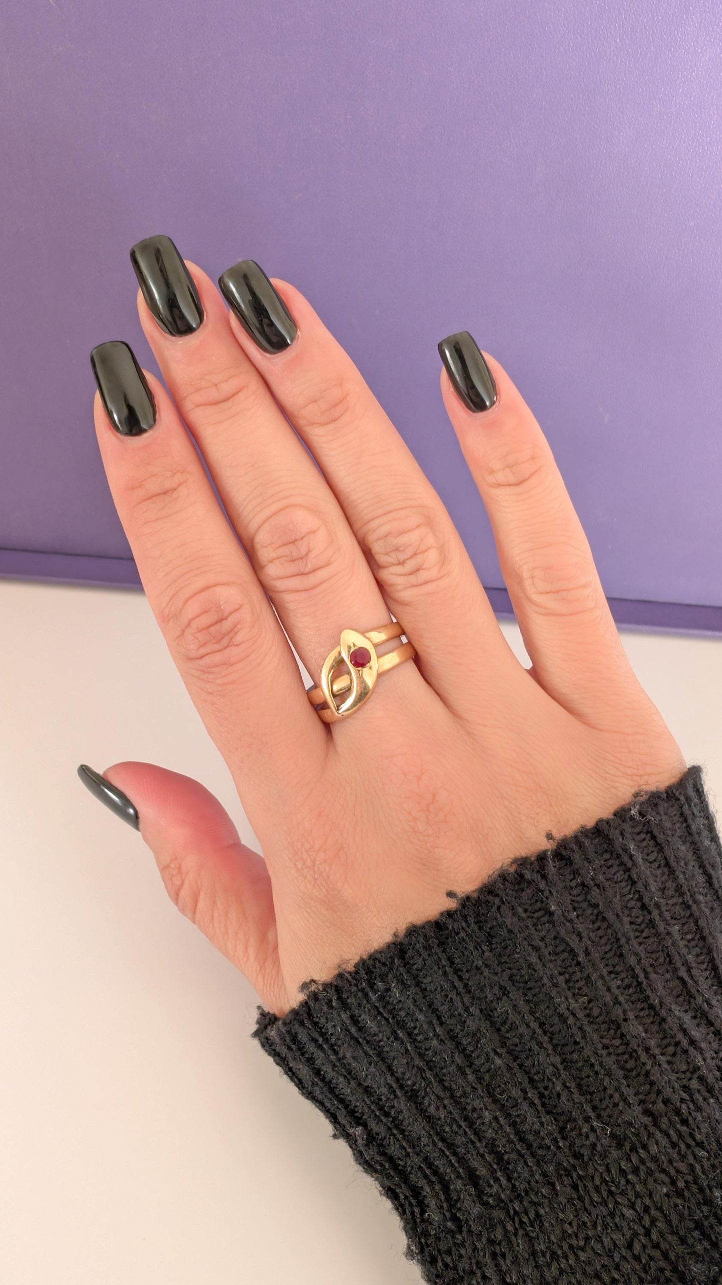 18K 1850s Antique Serpent Ring 18K Antique  Gold Ring Antique French snake Ring Victorian Ring gift