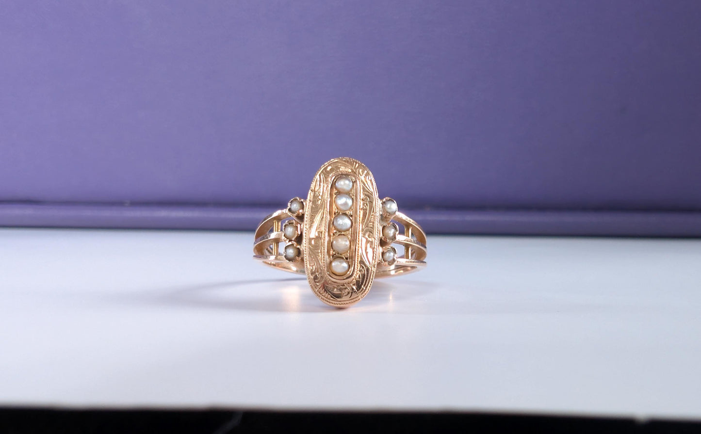 vintage gold ring

victorian gold ring

rings for women

pearl ring

gold ring

gift for wife

gift for her

engagement ring

edwardian ring

birthday gift

Antique ring

antique french ring

18K ring