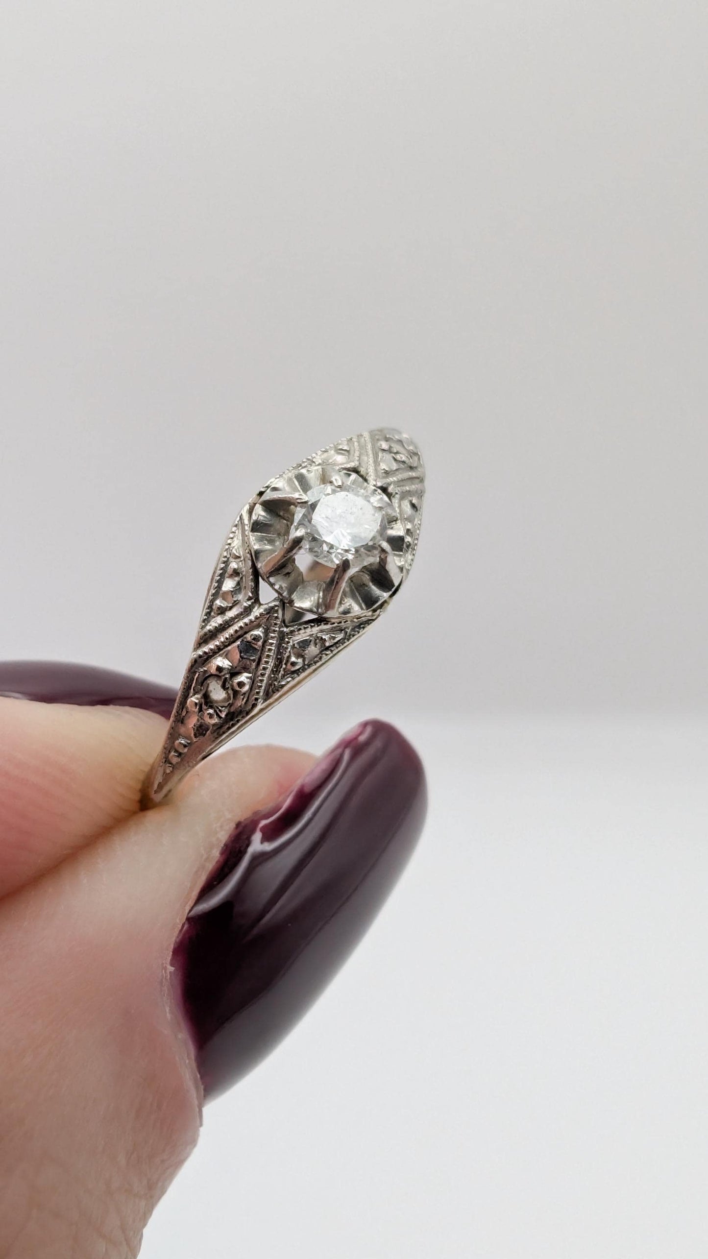 vintage diamond ring

valentines gift

Gift for wife

Diamond ring

diamond engagement

Diamond art deco

diamond 18K ring

Art deco ring

Antique diamond ring

1930 art deco ring

1920 art deco ring

18K diamond ring

18K art deco ring

