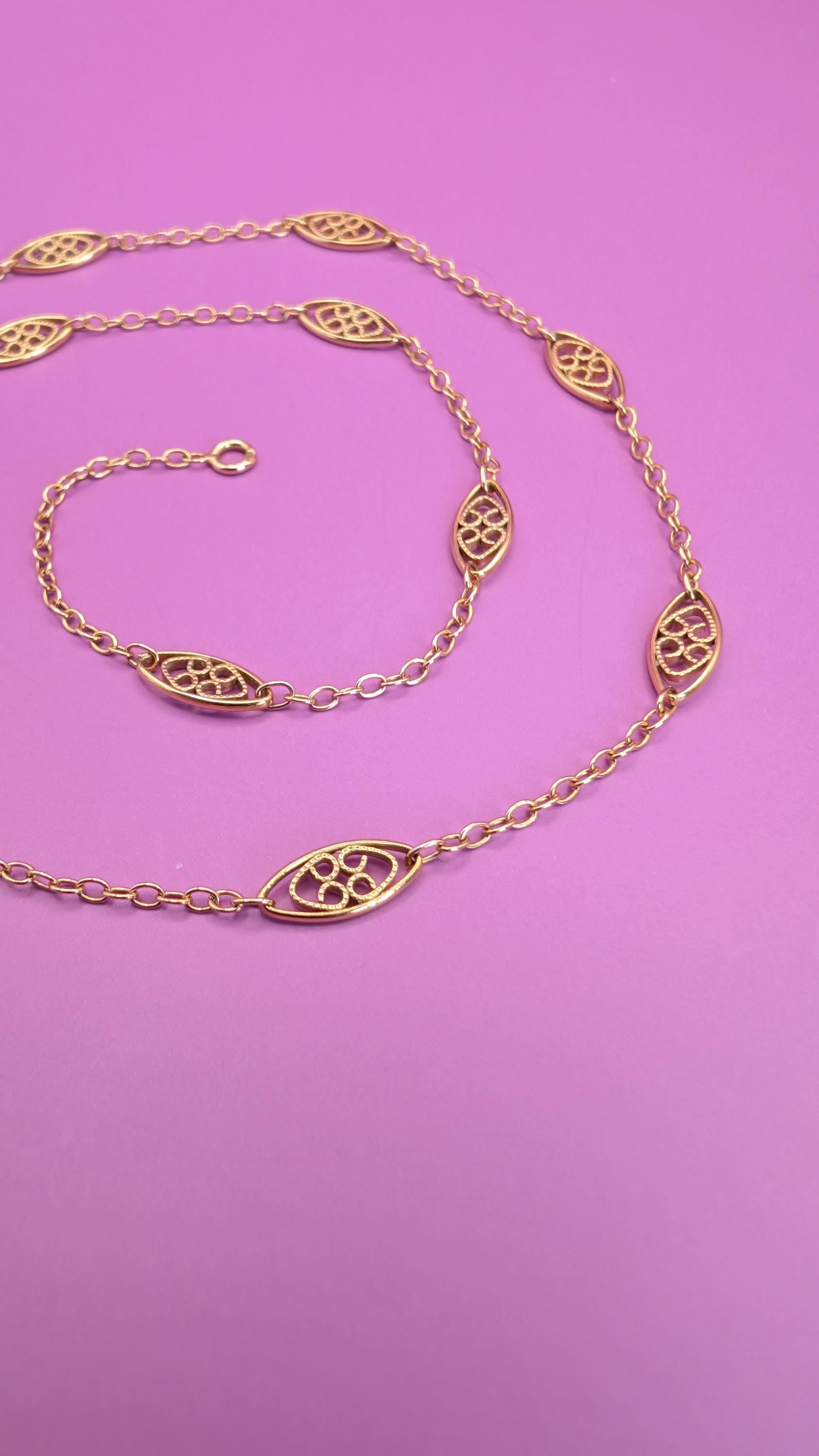 victorian necklace

solid gold chain

jewelry

Gold necklace

gift for wife

gift for her

filigree gold chain

filigree chain

antique gold chain

antique filigree

18K necklace

18K gold necklace

18K gold chain