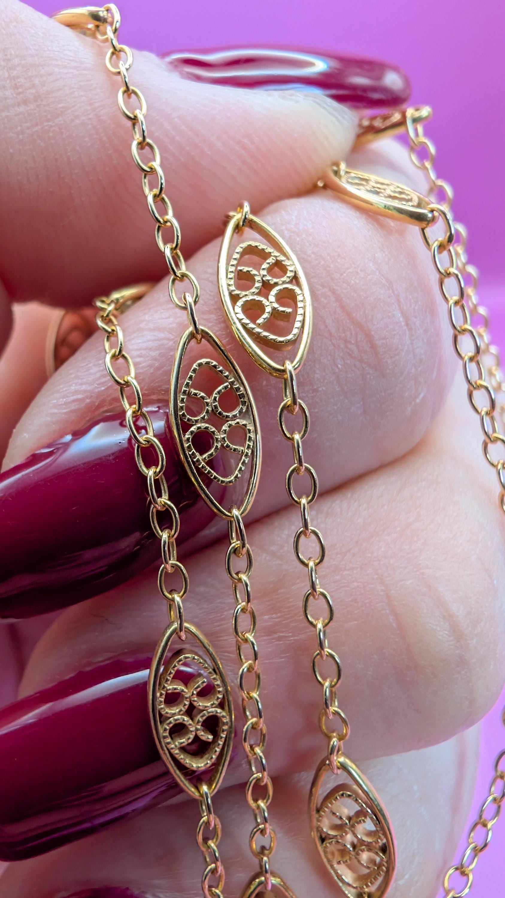 victorian necklace

solid gold chain

jewelry

Gold necklace

gift for wife

gift for her

filigree gold chain

filigree chain

antique gold chain

antique filigree

18K necklace

18K gold necklace

18K gold chain