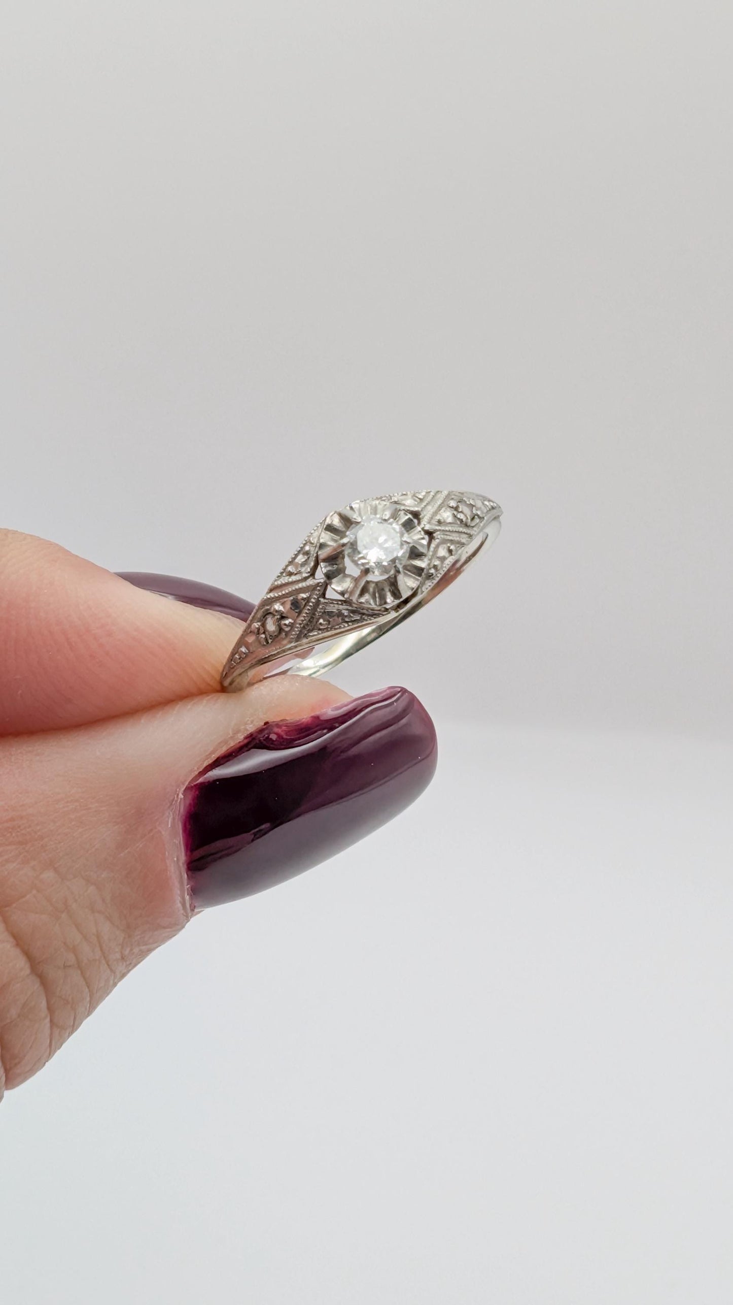 vintage diamond ring

valentines gift

Gift for wife

Diamond ring

diamond engagement

Diamond art deco

diamond 18K ring

Art deco ring

Antique diamond ring

1930 art deco ring

1920 art deco ring

18K diamond ring

18K art deco ring

