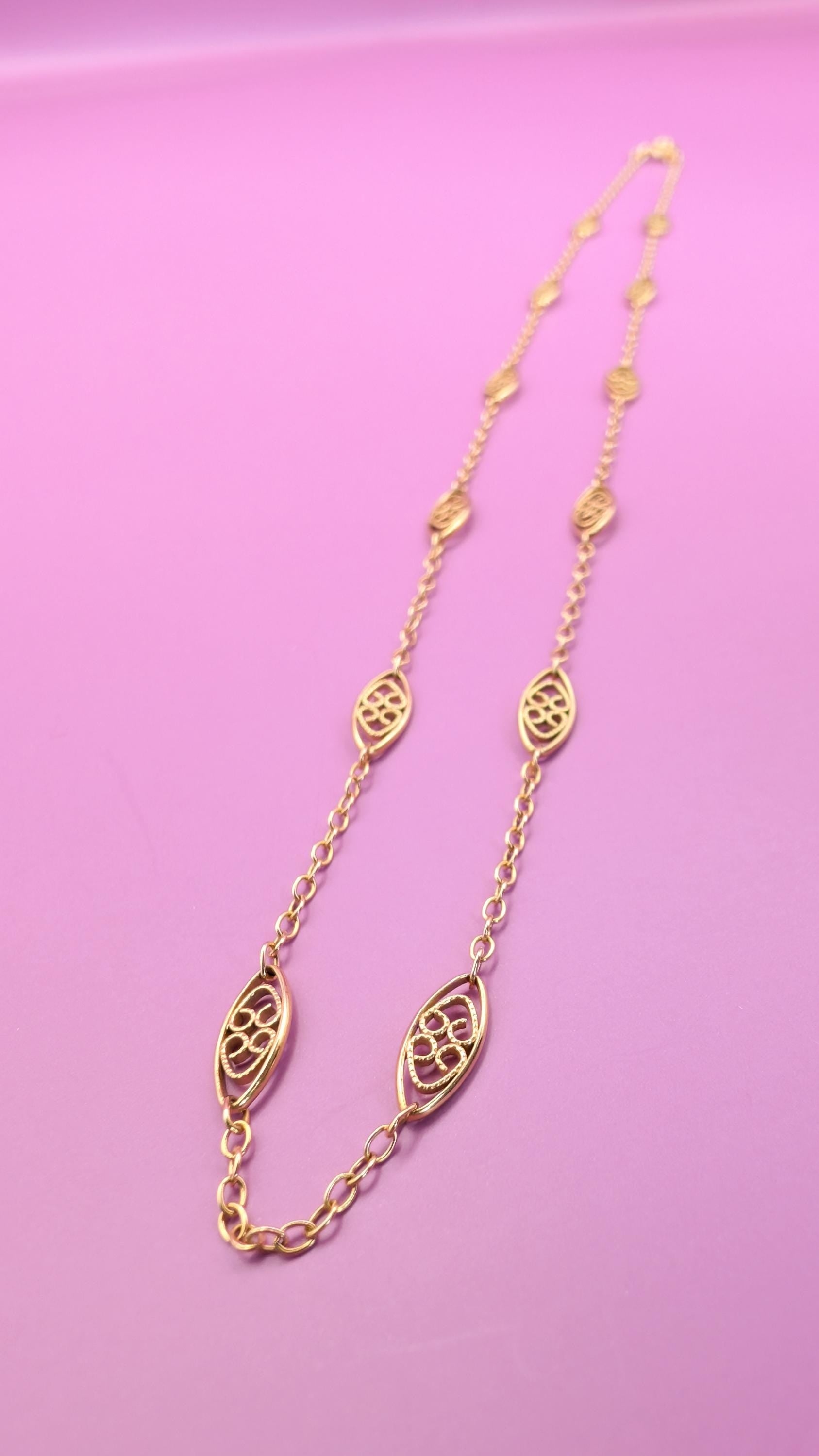 victorian necklace

solid gold chain

jewelry

Gold necklace

gift for wife

gift for her

filigree gold chain

filigree chain

antique gold chain

antique filigree

18K necklace

18K gold necklace

18K gold chain