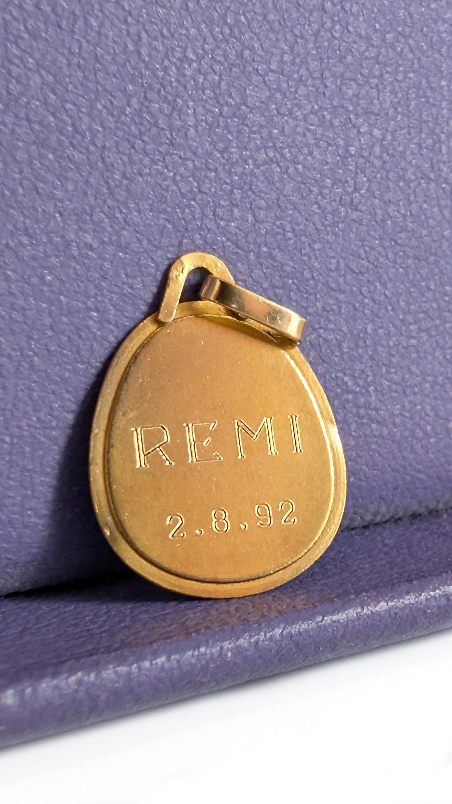 18K Gold Cherub Medal, Neoclassical Angel Pendant, baptism pendant