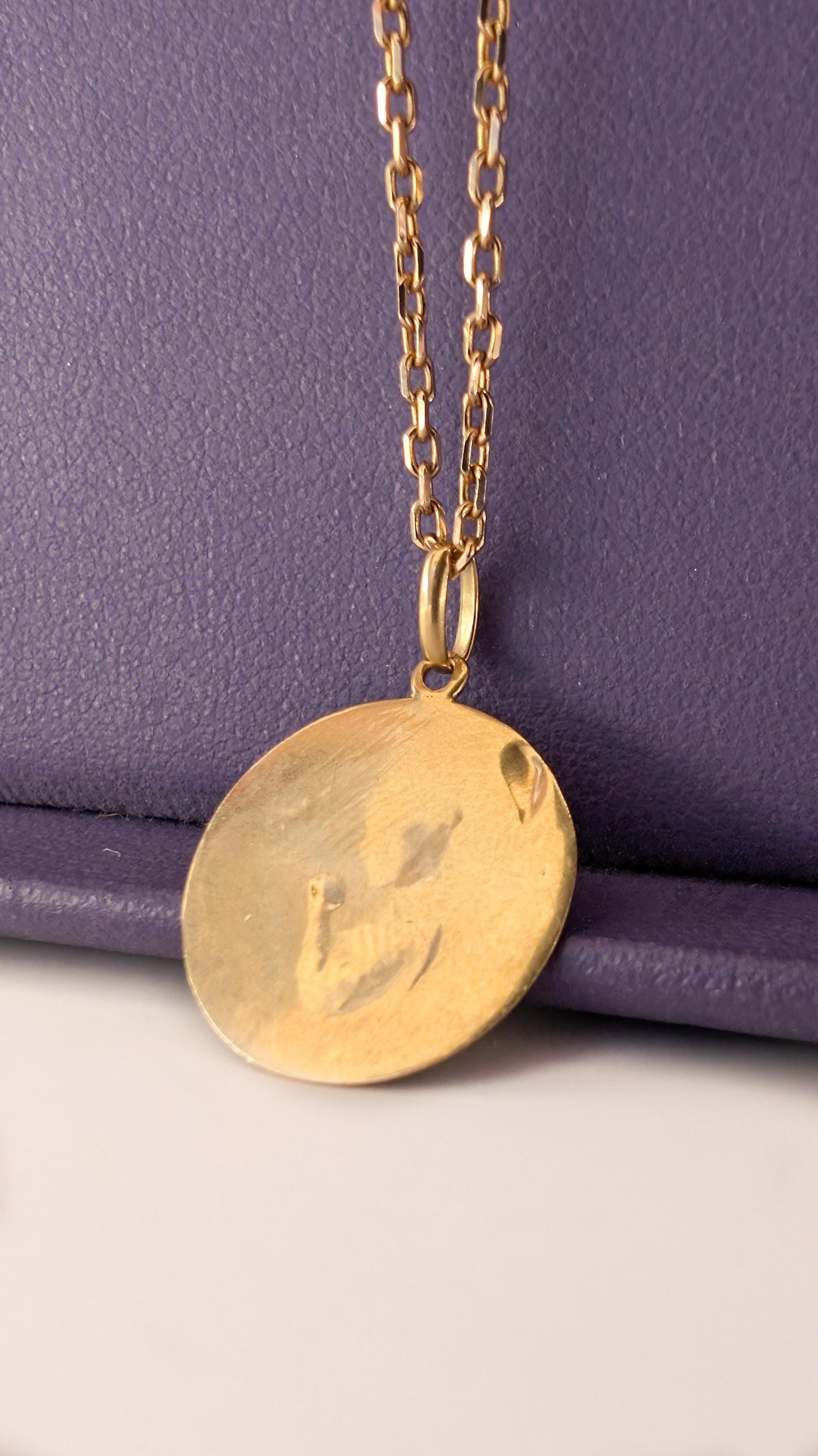 Antique 18K Gold Cherub Medal, Edwardian Baptism Gift